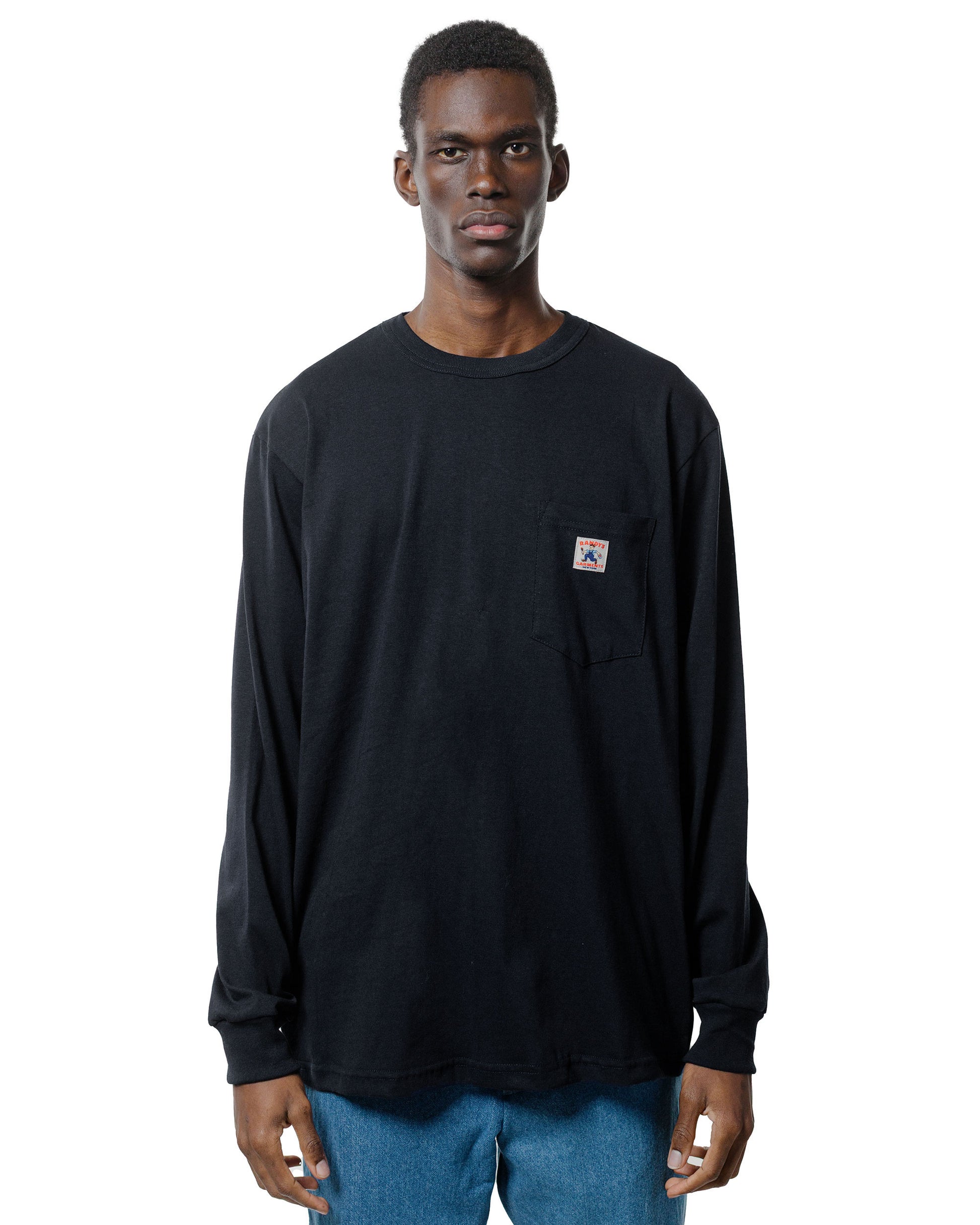 lost & found Randy's Garments Randy's Garments Long-Sleeve Pocket Tee Black
