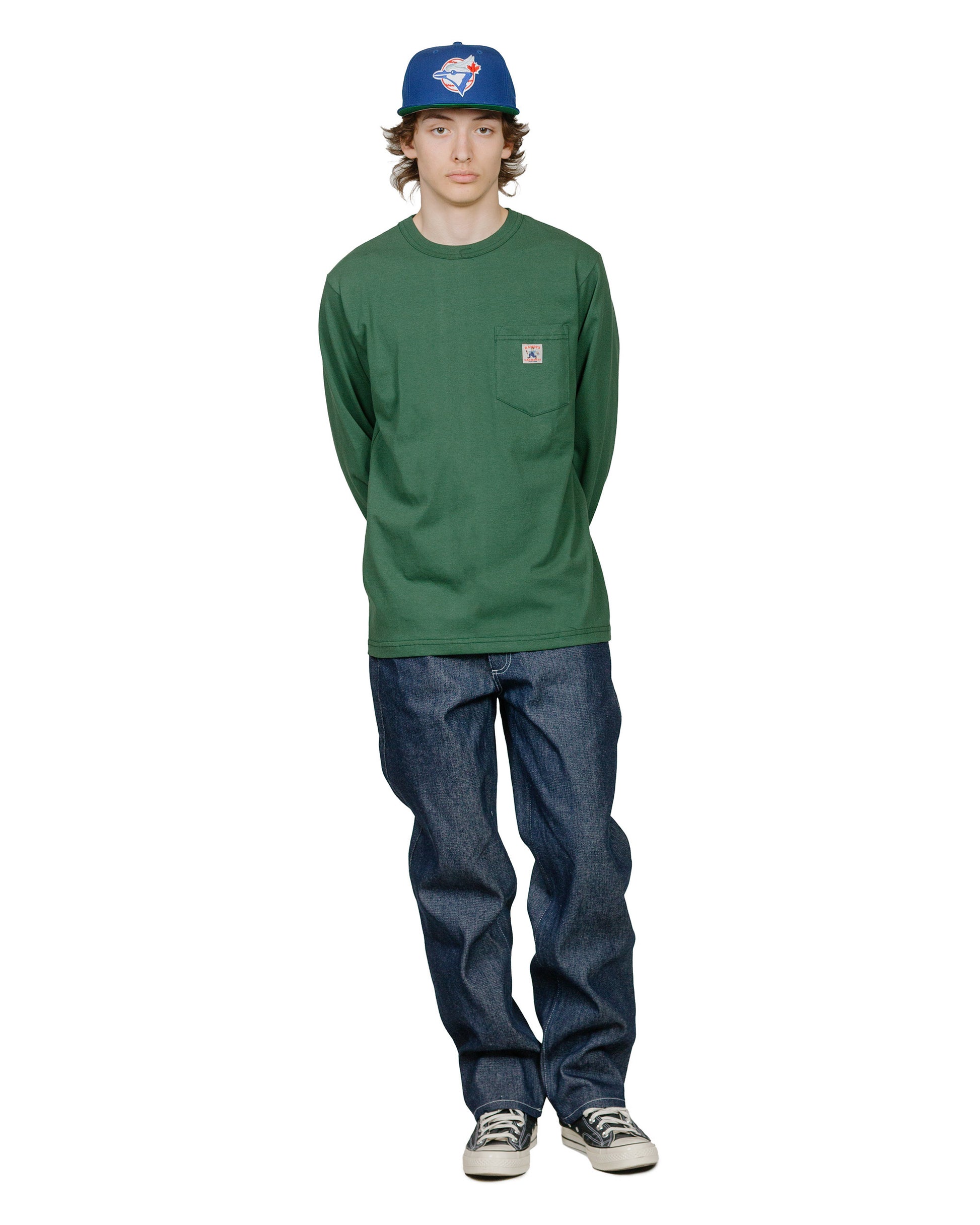 lost & found Randy's Garments Randy's Garments Long-Sleeve Pocket Tee Dark Green