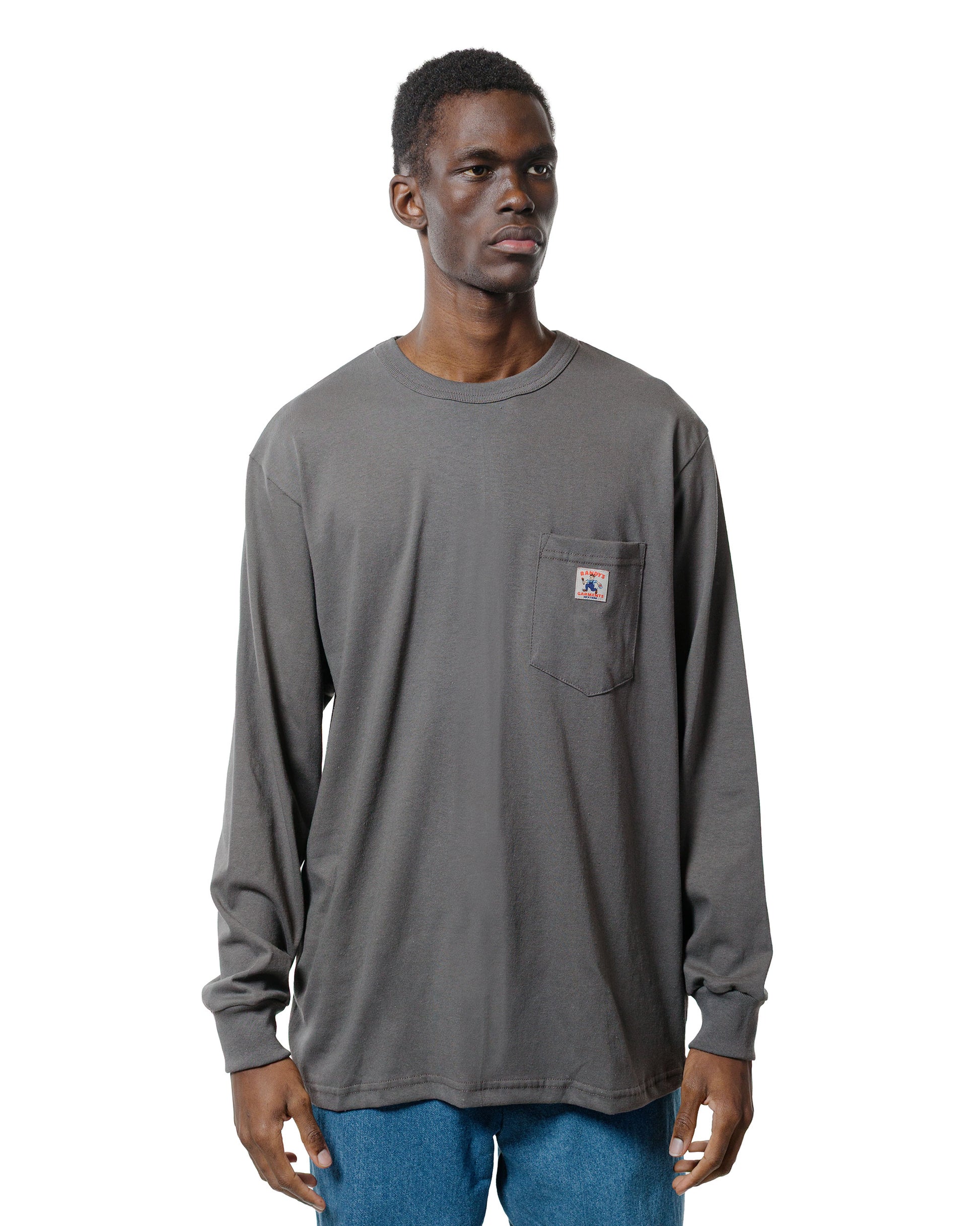 lost & found Randy's Garments Randy's Garments Long-Sleeve Pocket Tee Grey