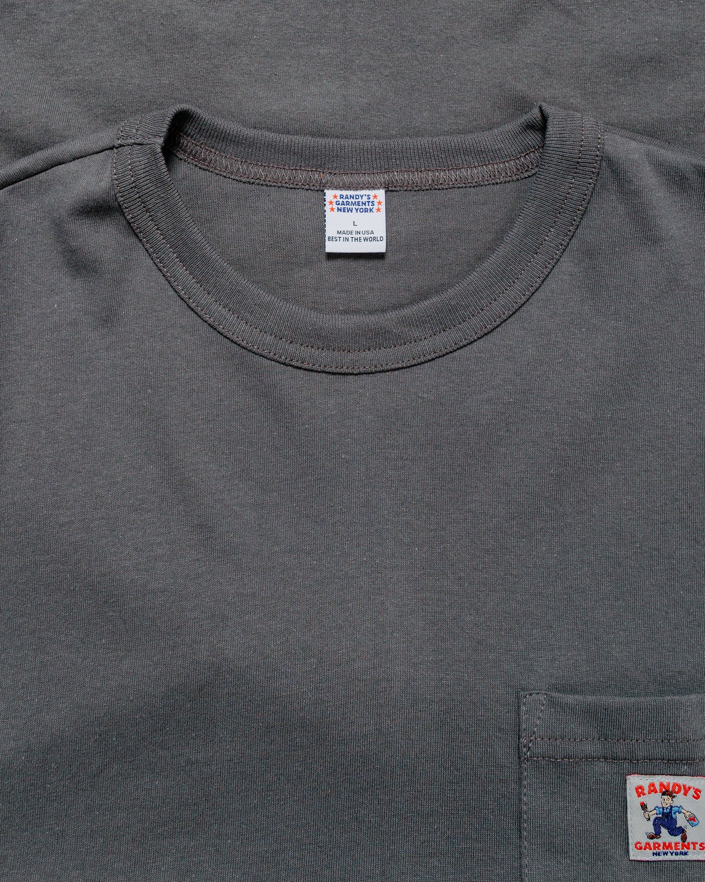 lost & found Randy's Garments Randy's Garments Long-Sleeve Pocket Tee Grey