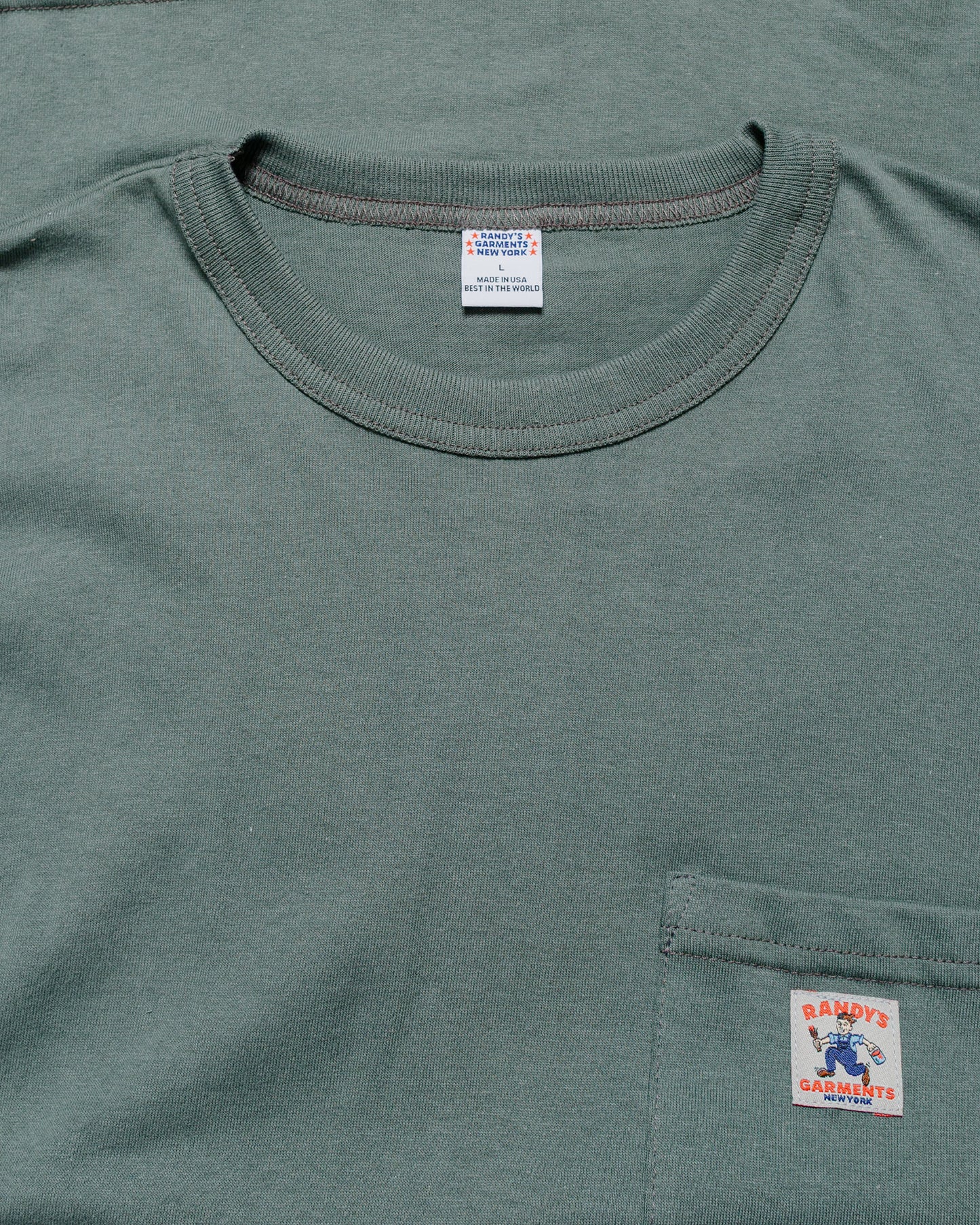 lost & found Randy's Garments Randy's Garments Long-Sleeve Pocket Tee Light Green