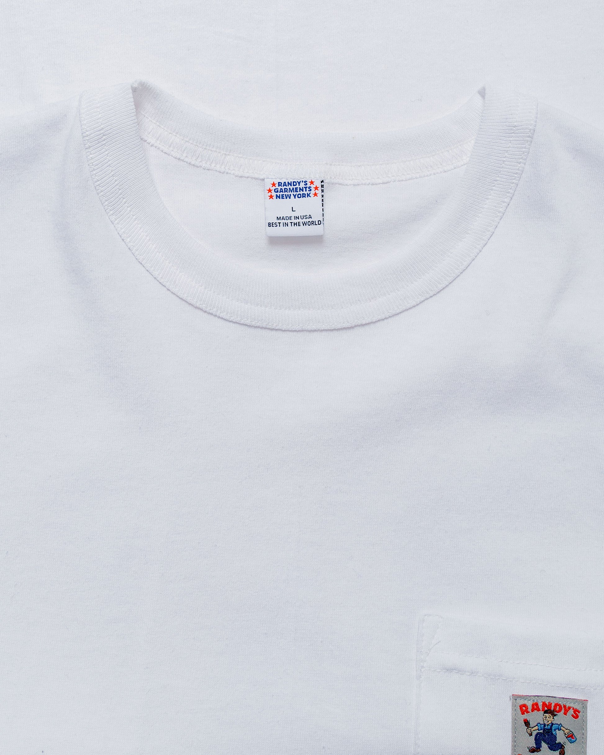 lost & found Randy's Garments Randy's Garments Long-Sleeve Pocket Tee White