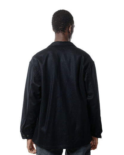 lost & found Randy's Garments Randy's Garments Over Shirt Black Heavy Melton Wool