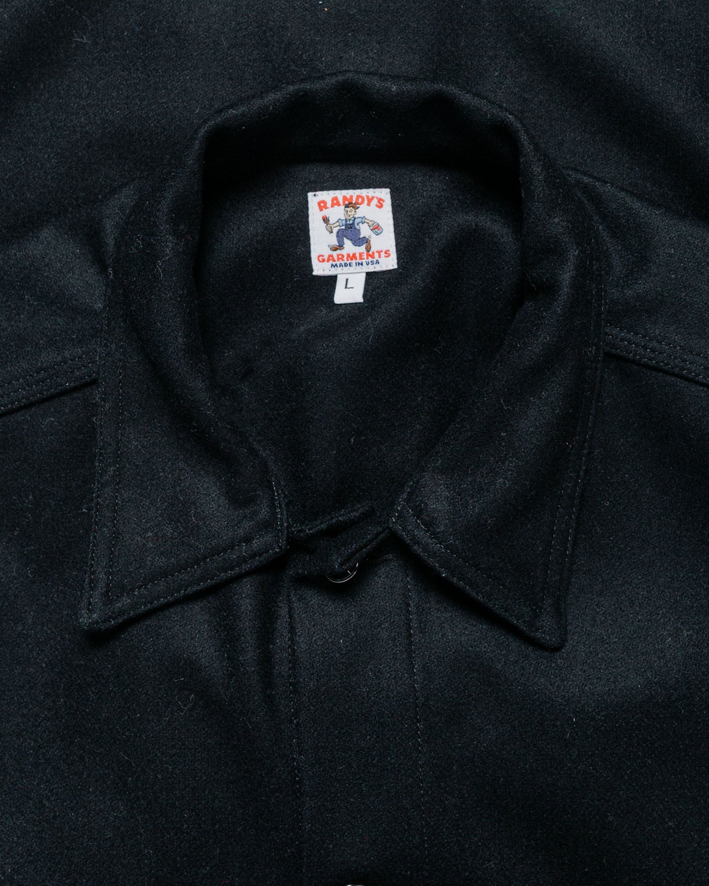 lost & found Randy's Garments Randy's Garments Over Shirt Black Heavy Melton Wool