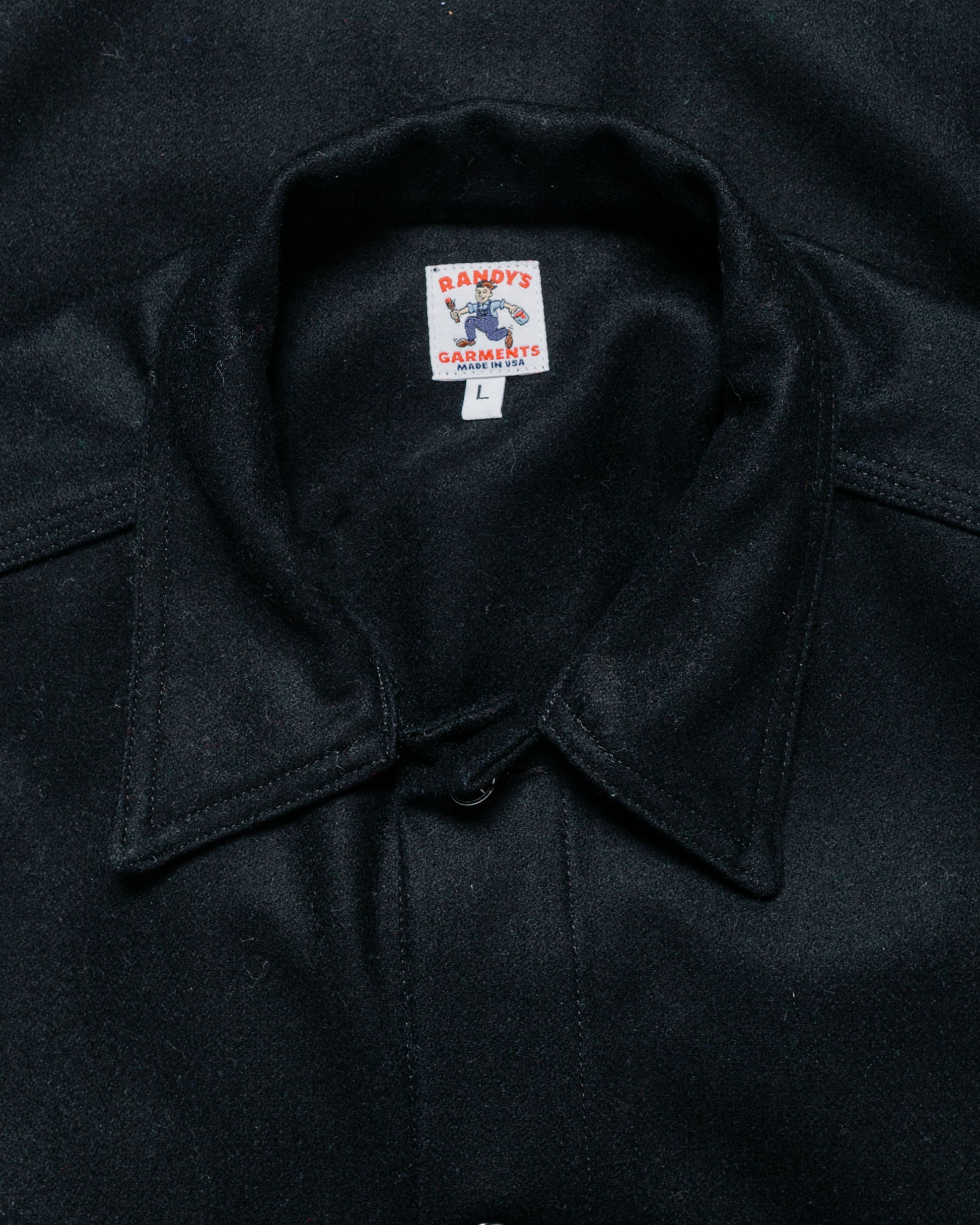 lost & found Randy's Garments Randy's Garments Over Shirt Black Heavy Melton Wool