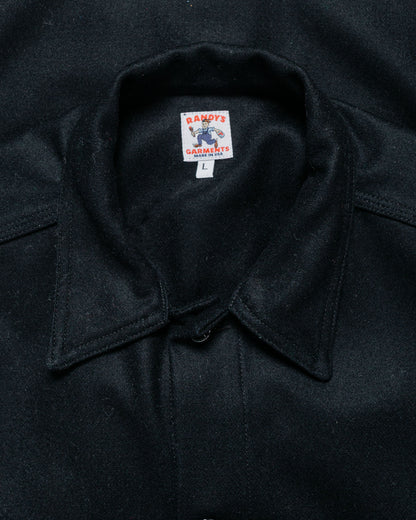 lost & found Randy's Garments Randy's Garments Over Shirt Black Heavy Melton Wool