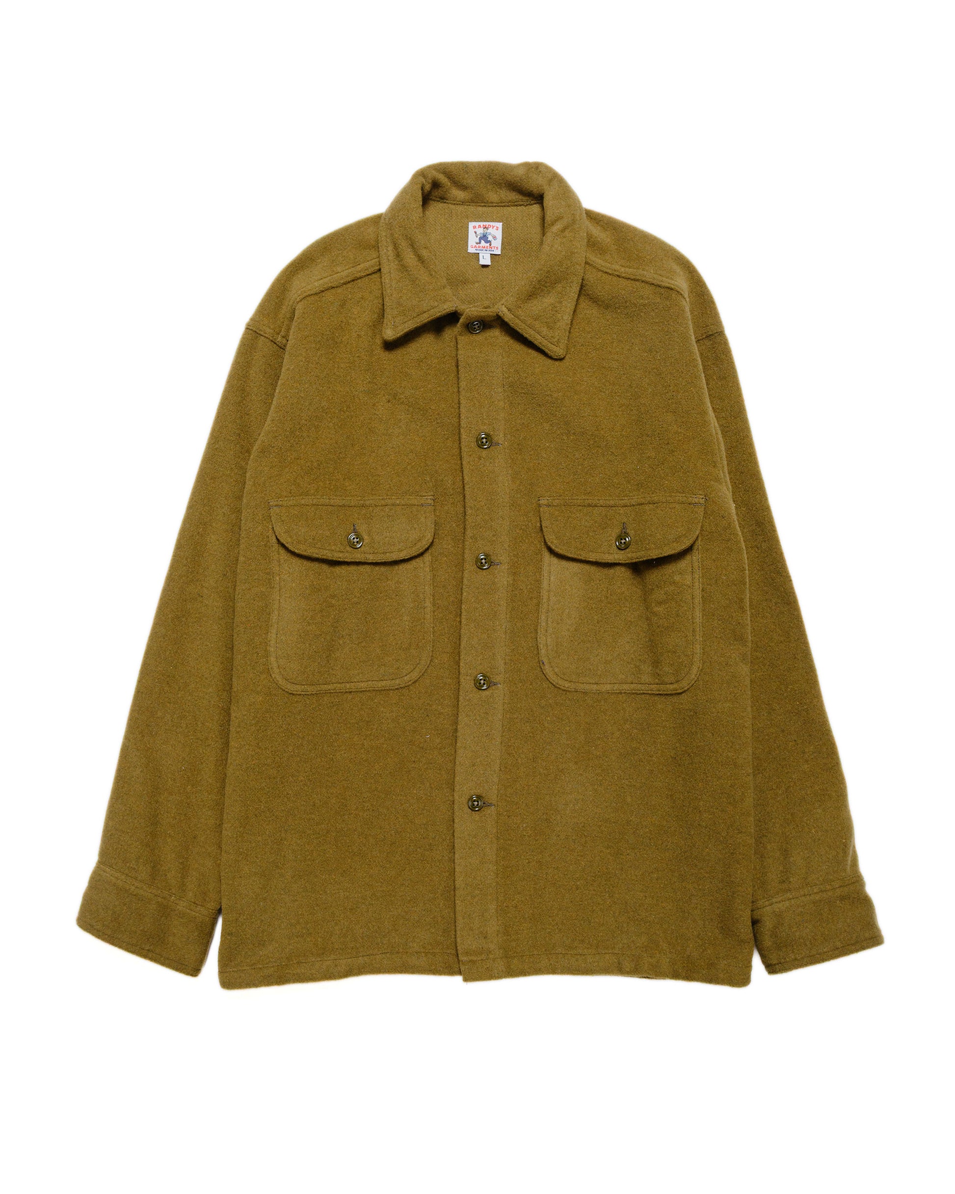lost & found Randy's Garments Randy's Garments Over Shirt Olive Drab Heavy Triblend Brushed Wool