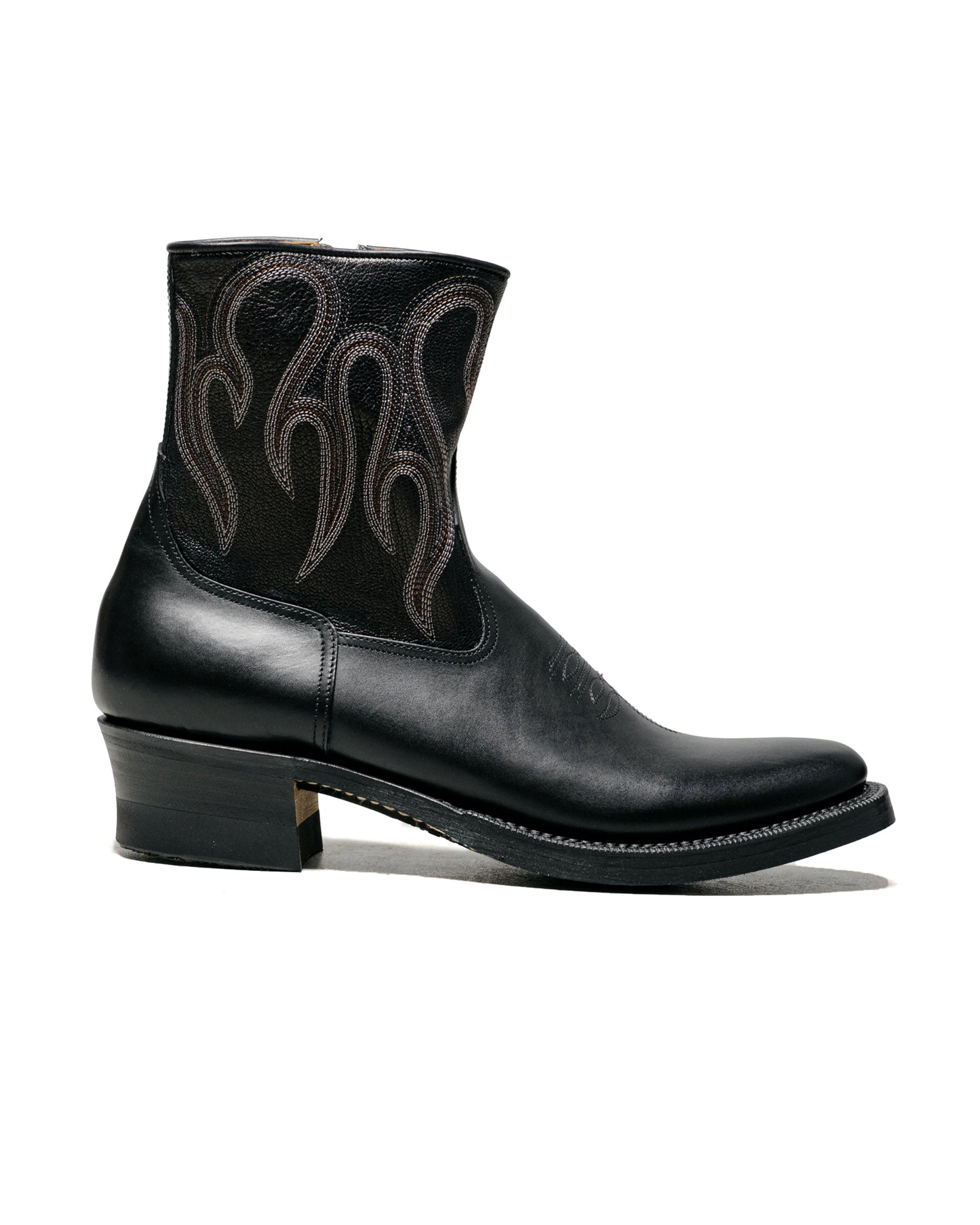 lost & found Rolling Dub Trio Rolling Dub Trio Loro Zip Black Flame Embroidery