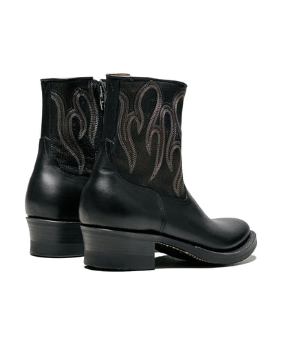 lost & found Rolling Dub Trio Rolling Dub Trio Loro Zip Black Flame Embroidery