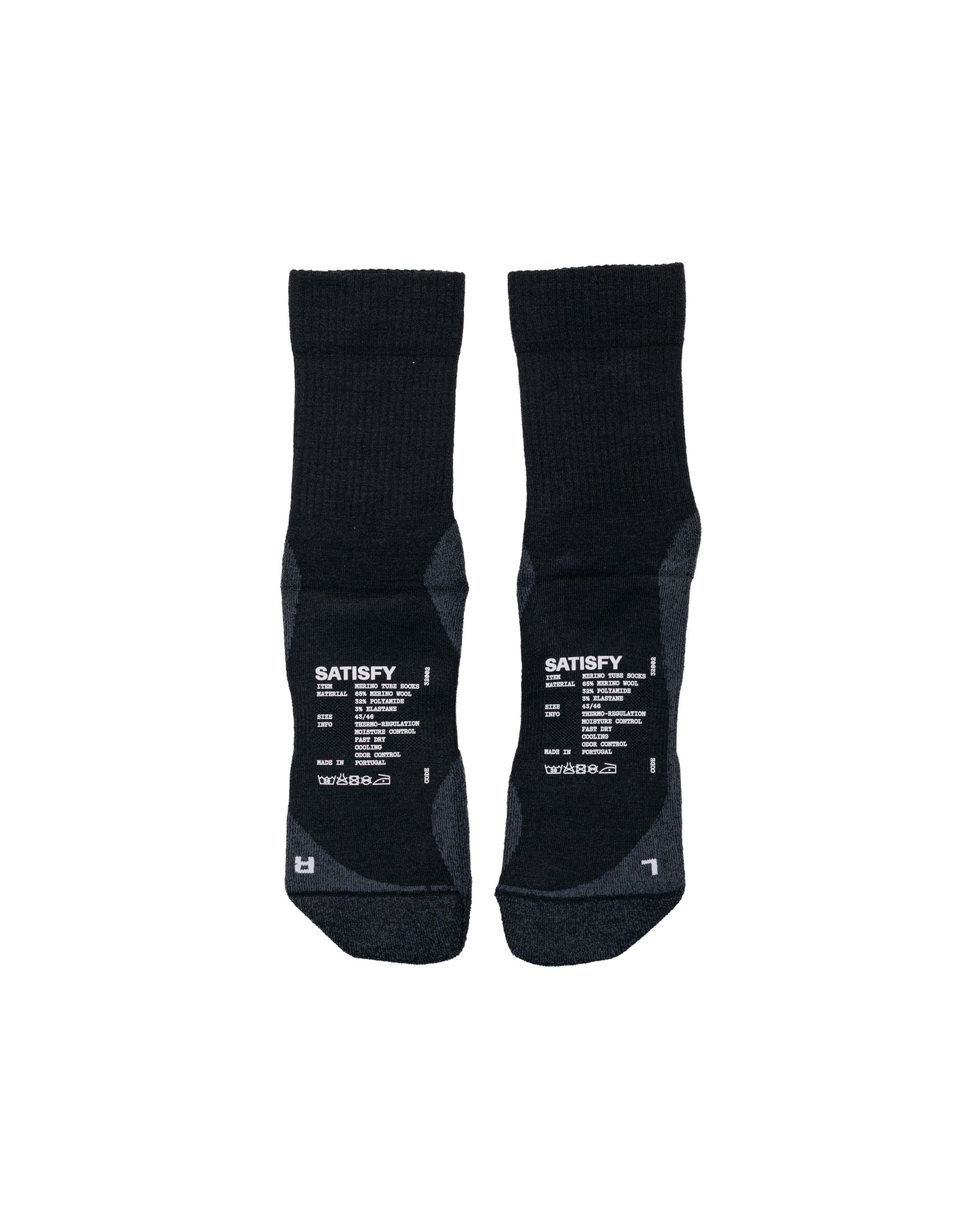 lost & found SATISFY SATISFY Merino Nylon Tube Socks Black