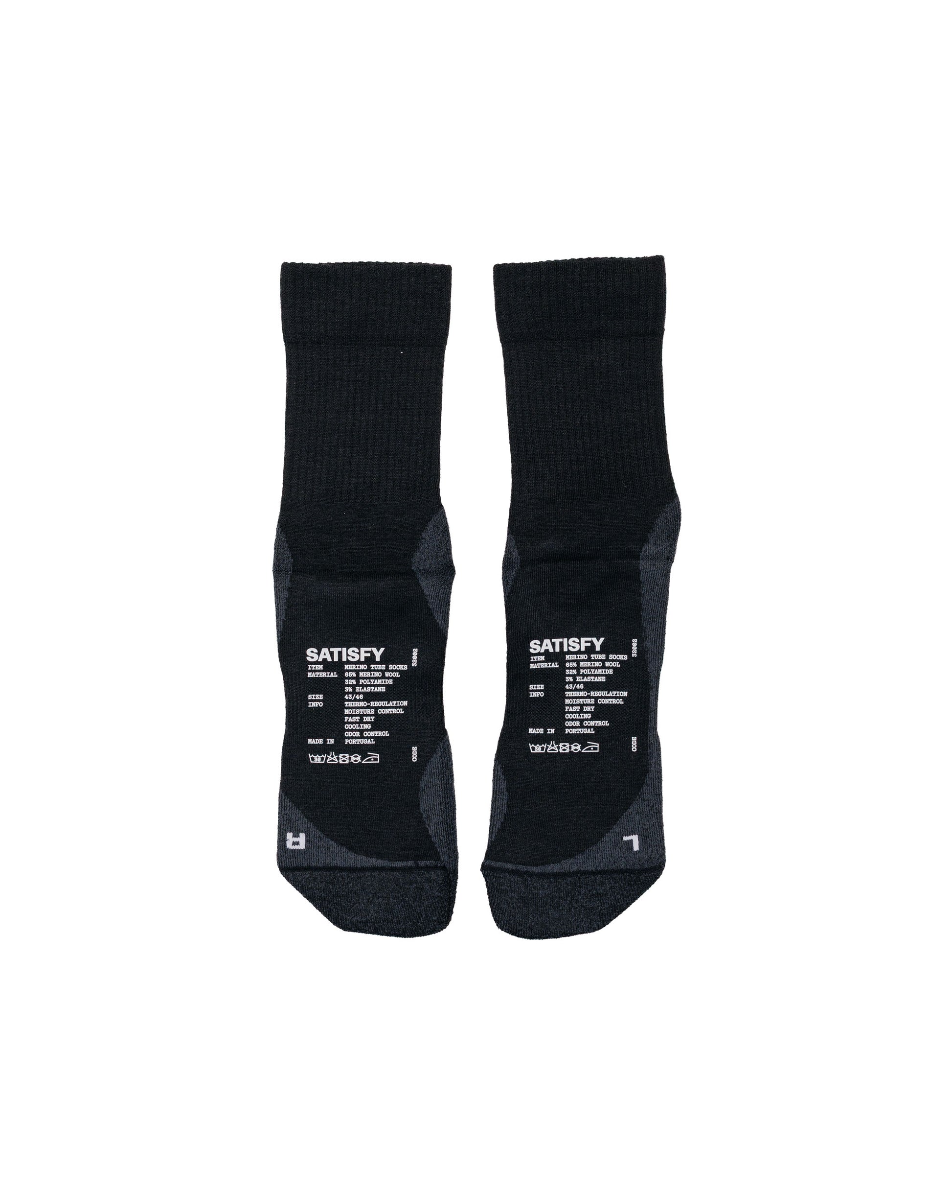 lost & found SATISFY SATISFY Merino Nylon Tube Socks Black