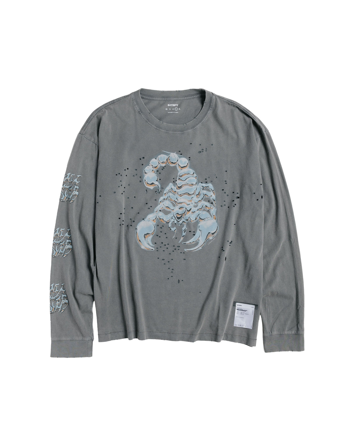 SATISFY MothTech Long Tee Faded Black Scorpion