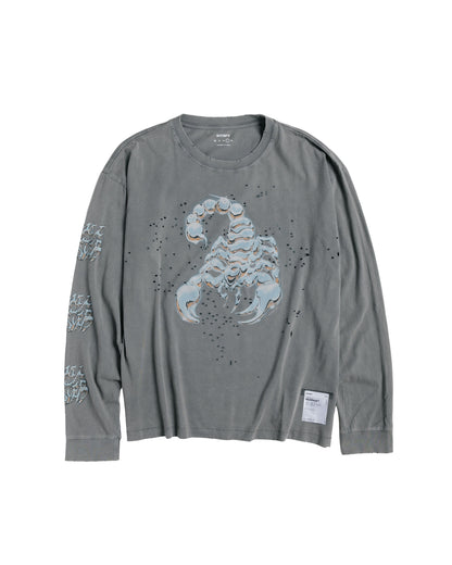 SATISFY MothTech Long Tee Faded Black Scorpion