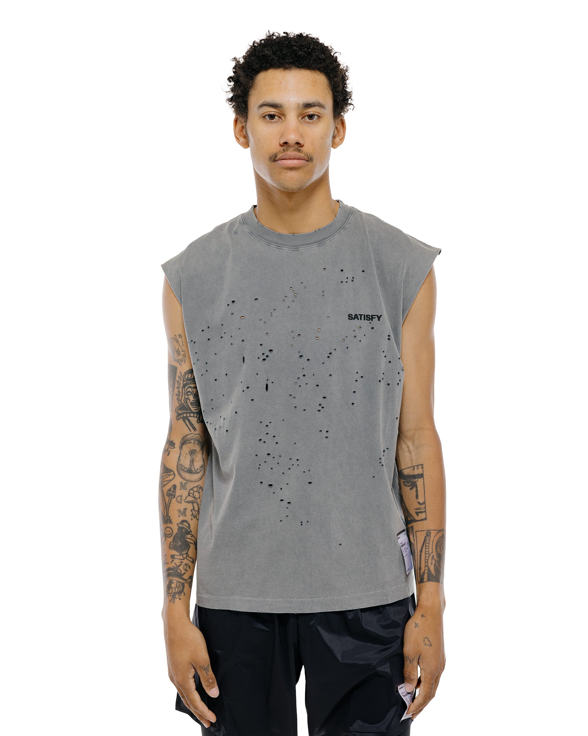 lost & found SATISFY SATISFY MothTech Muscle Tee Faded Black