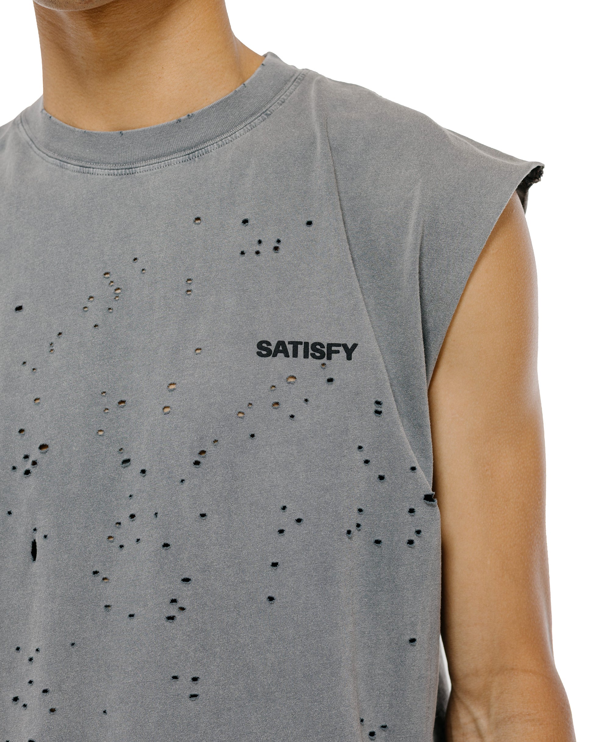 lost & found SATISFY SATISFY MothTech Muscle Tee Faded Black