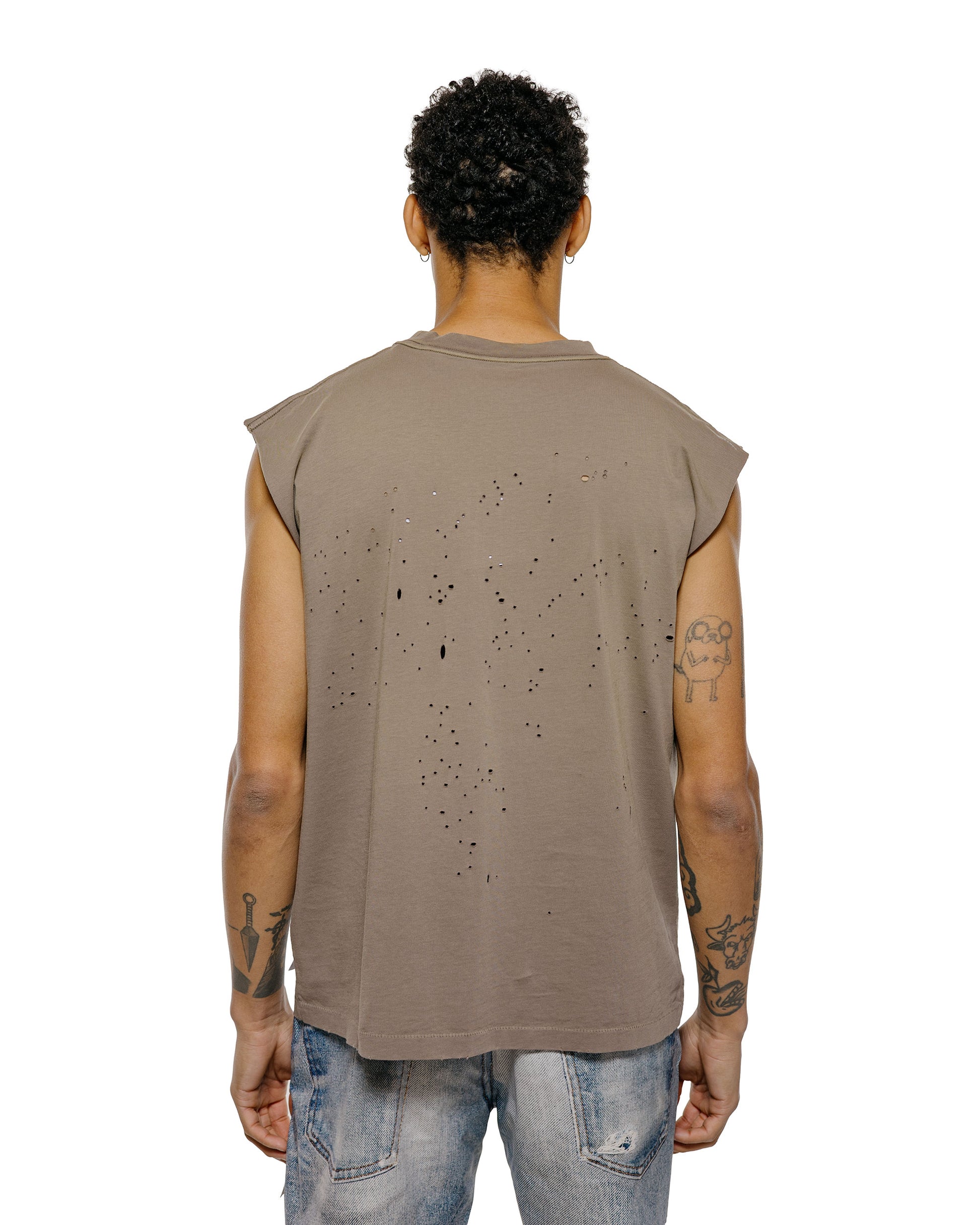 lost & found SATISFY SATISFY MothTech Muscle Tee Sun Bleached Falcon SAB