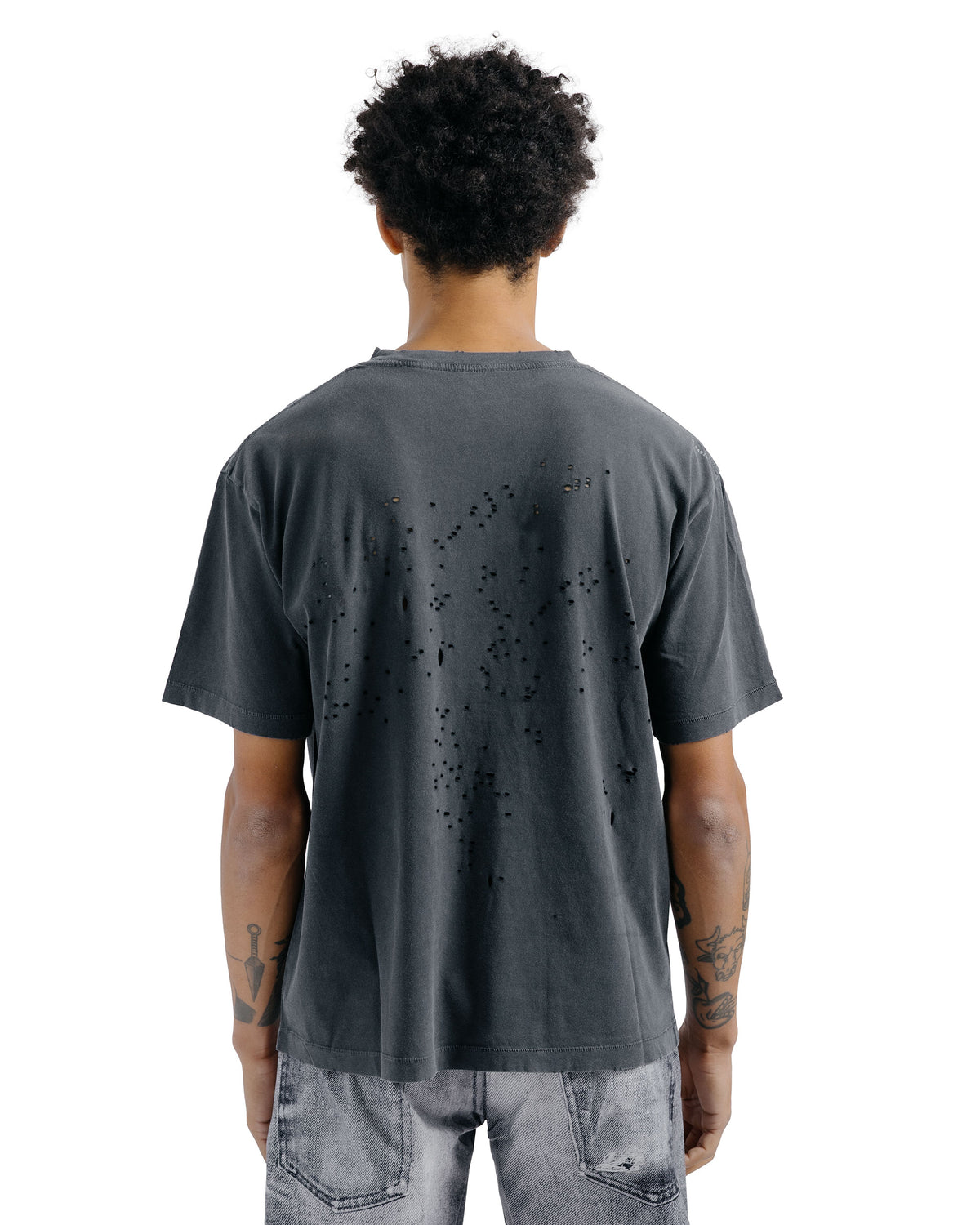 SATISFY MothTech T-Shirt Aged Black AirBrush Glitter