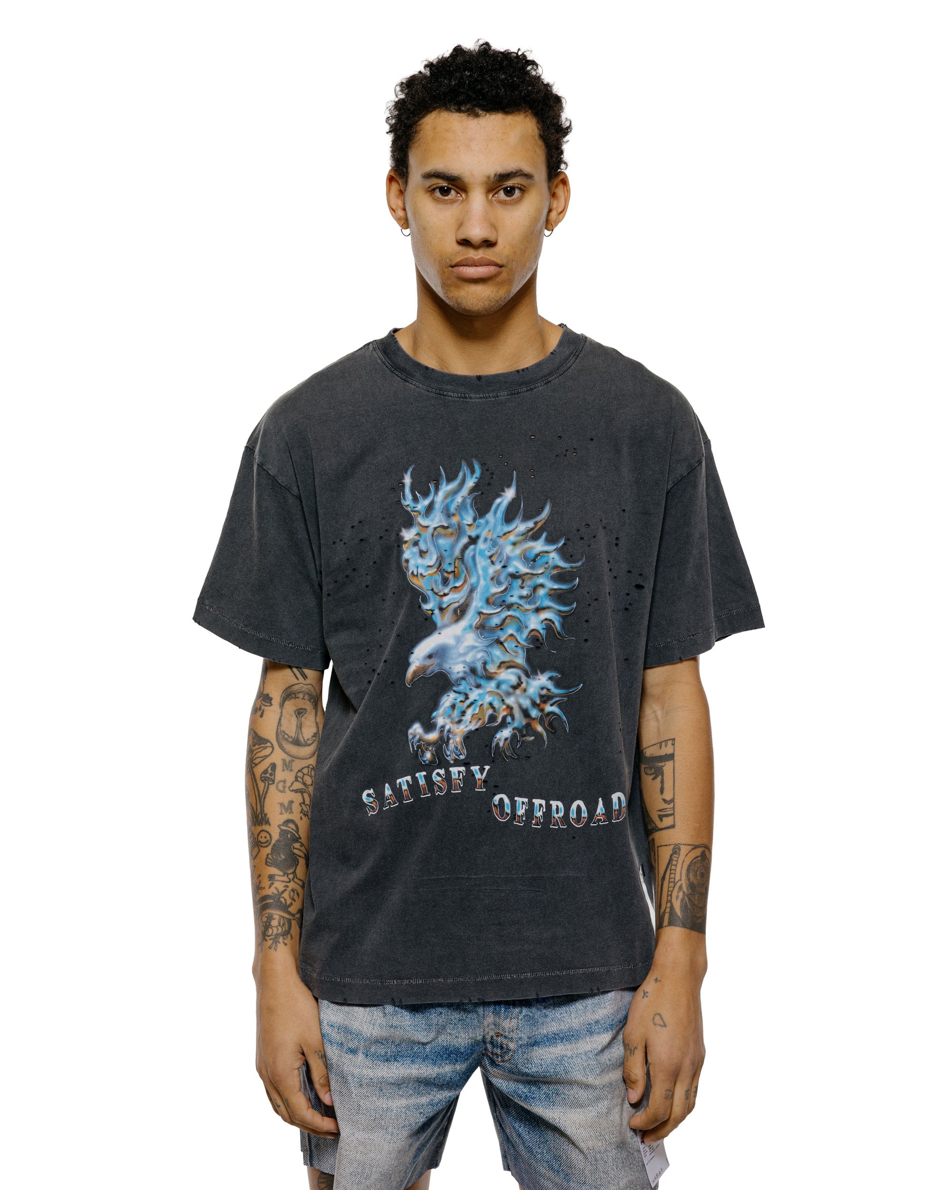 lost & found SATISFY SATISFY MothTech T-Shirt Aged Black LG4