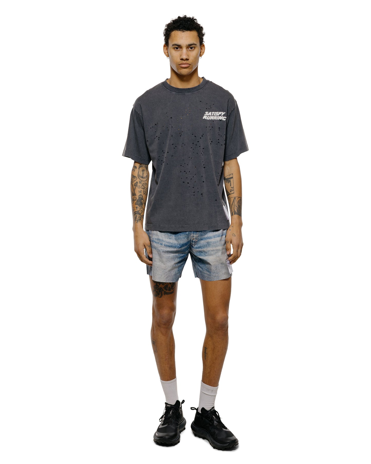lost & found SATISFY SATISFY MothTech T-Shirt Aged Black WA