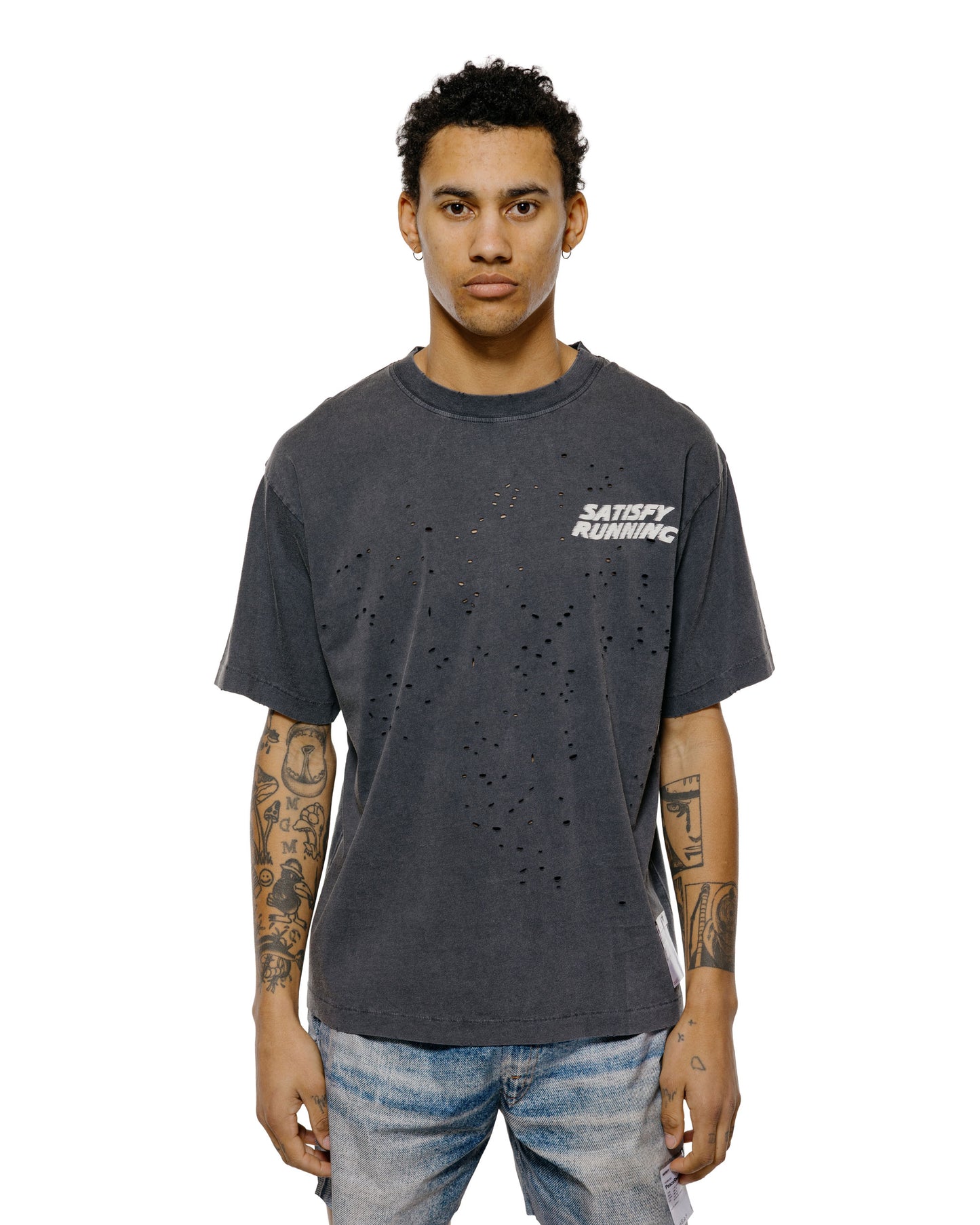 lost & found SATISFY SATISFY MothTech T-Shirt Aged Black WA