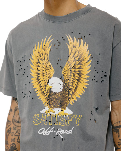 lost & found SATISFY SATISFY MothTech T-Shirt Eagle Off Road Faded Black