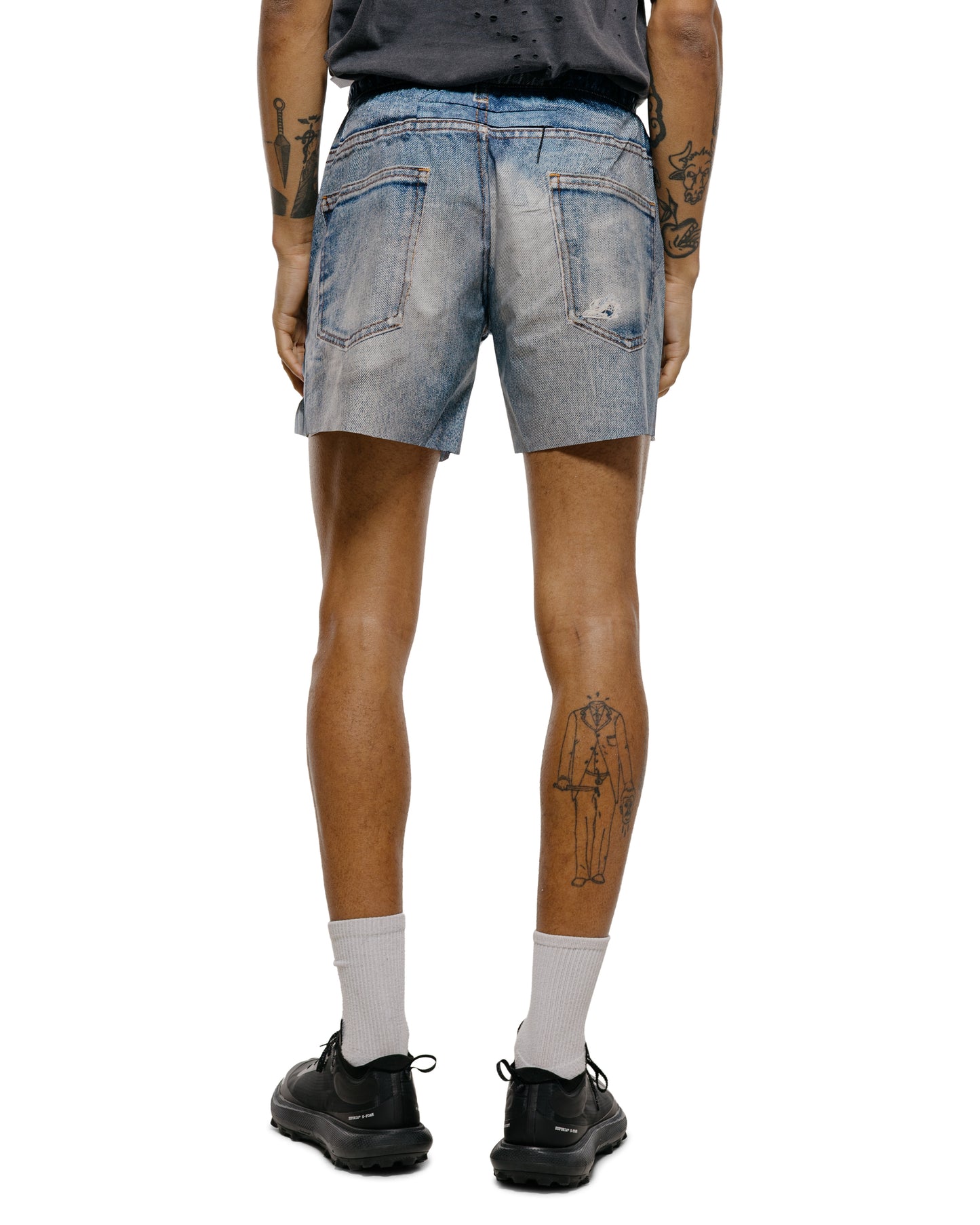 lost & found SATISFY SATISFY PeaceShell 5" Unlined Shorts Digital Denim