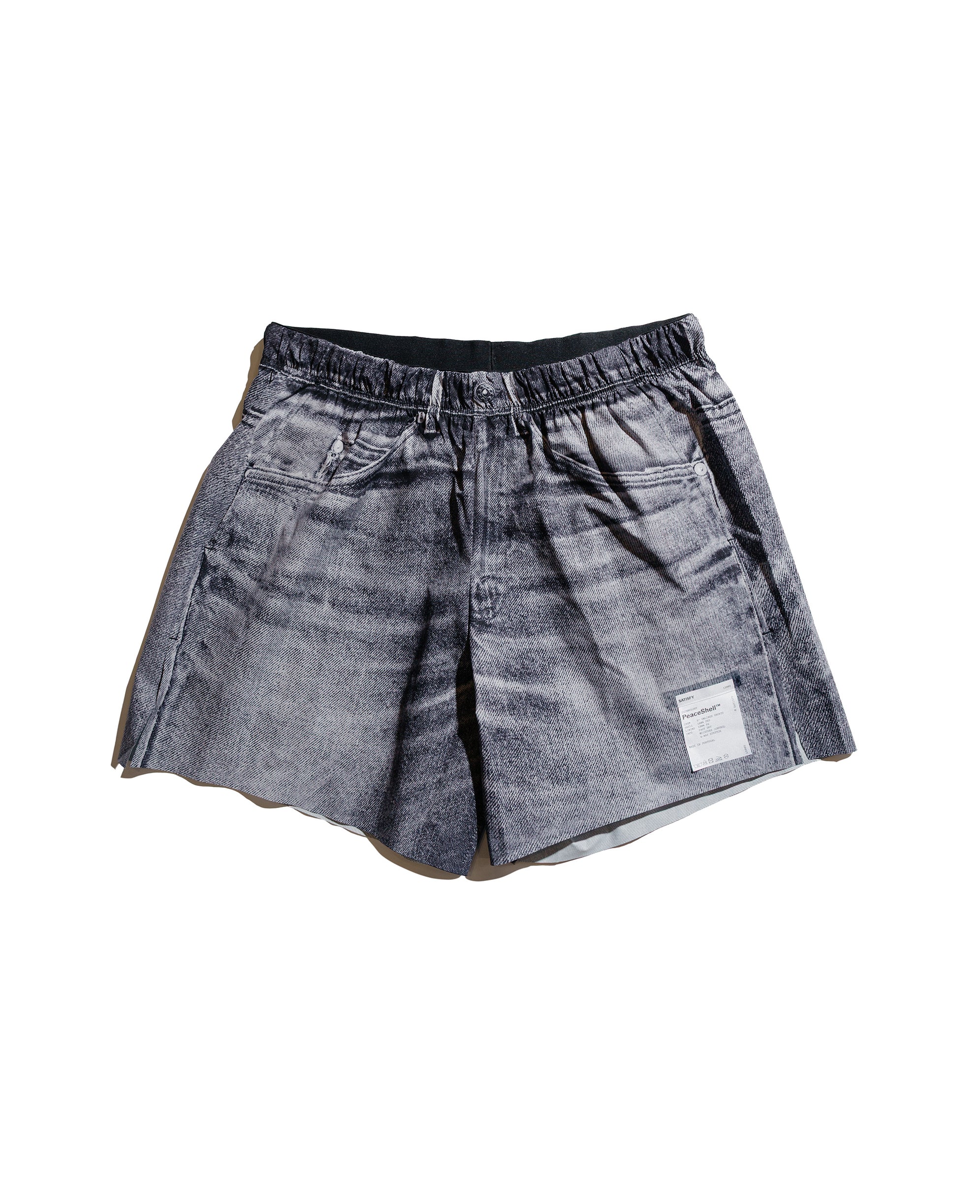 lost & found SATISFY SATISFY PeaceShell 5" Unlined Shorts Black Denim