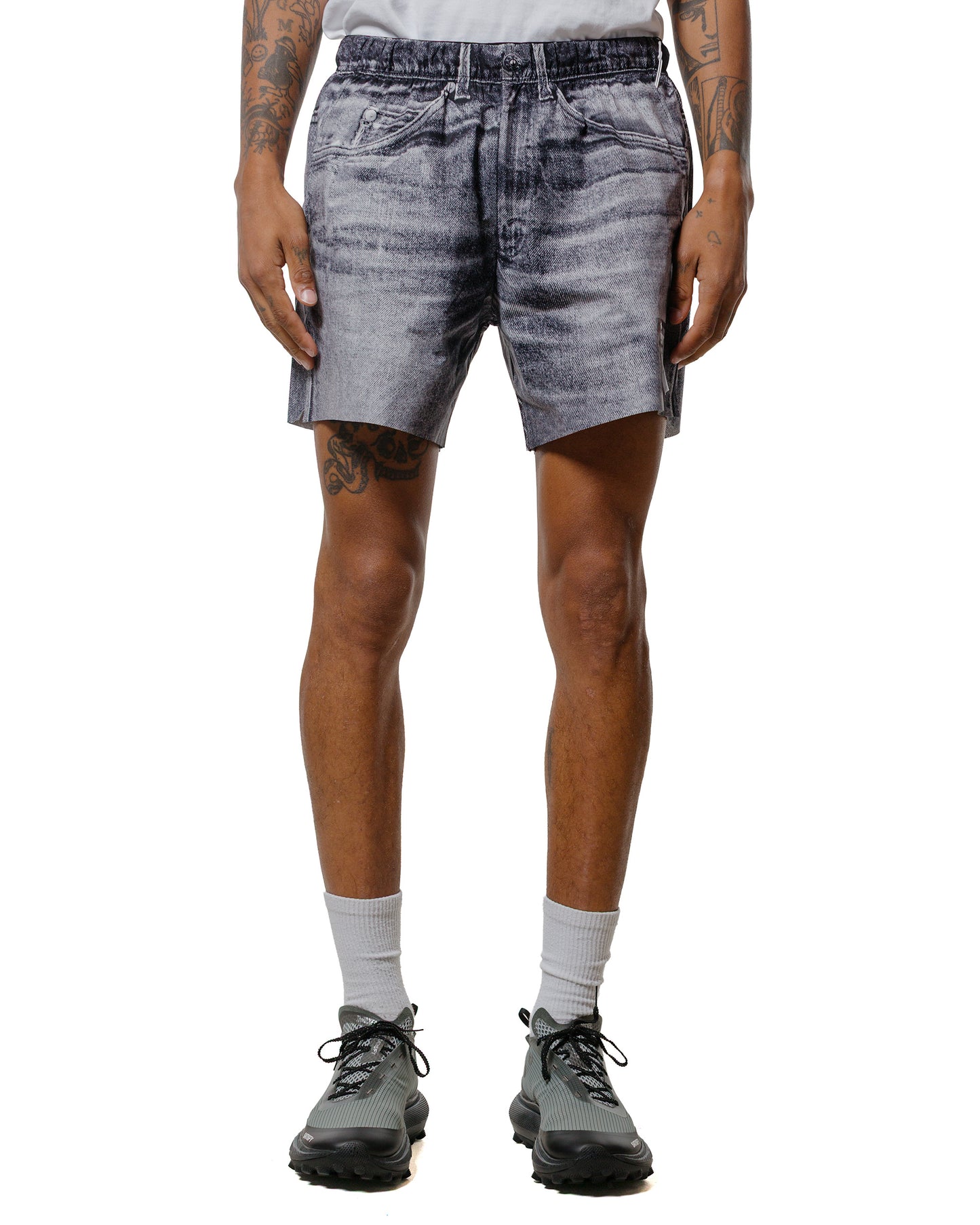 lost & found SATISFY SATISFY PeaceShell 5" Unlined Shorts Black Denim