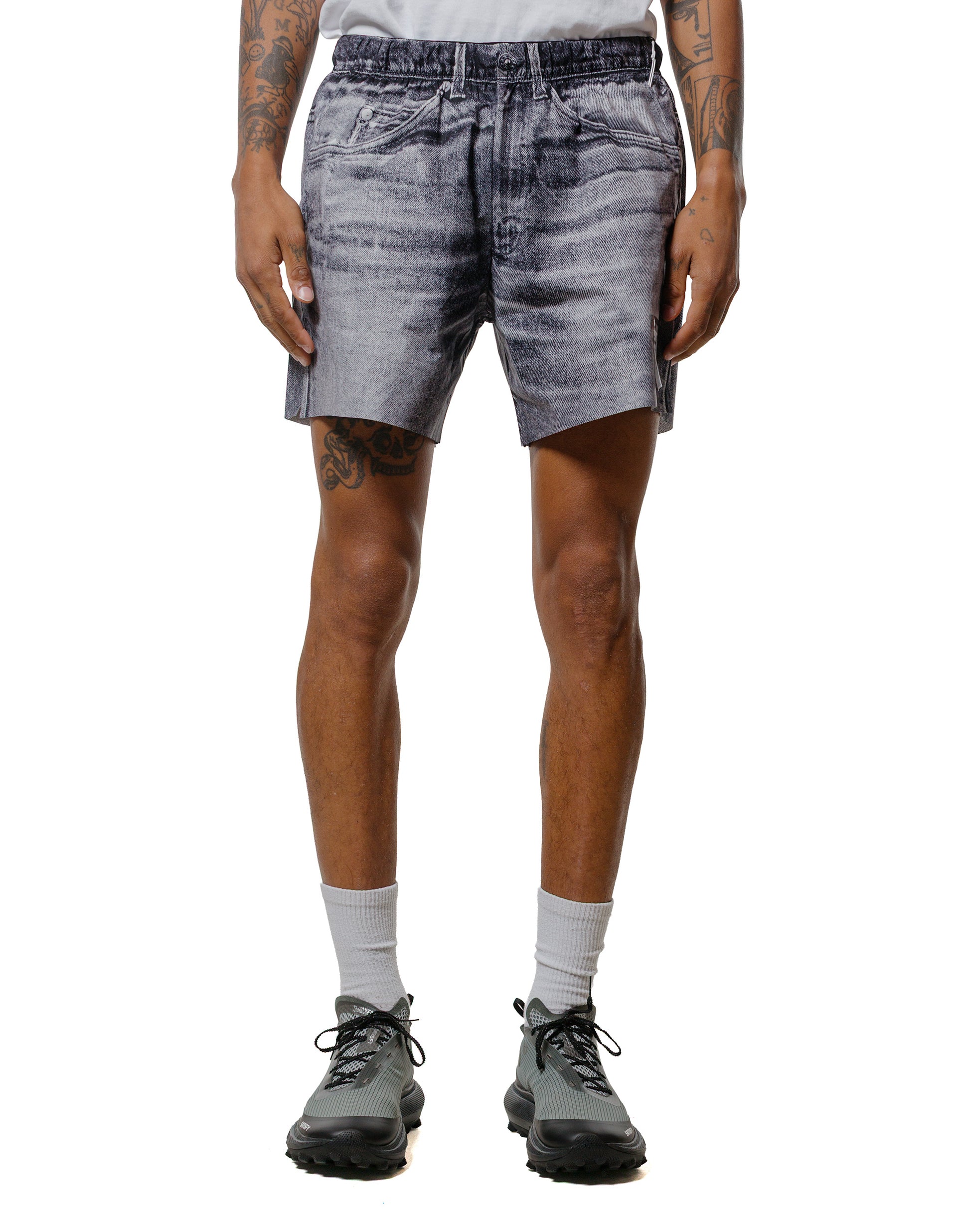lost & found SATISFY SATISFY PeaceShell 5" Unlined Shorts Black Denim