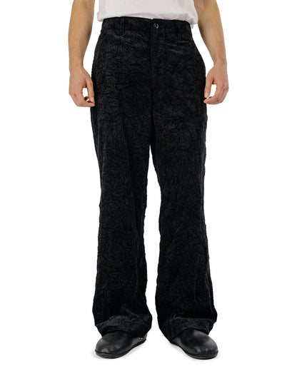 Sage de Cret CO Corduroy Crinkle Wide Work Pants Black