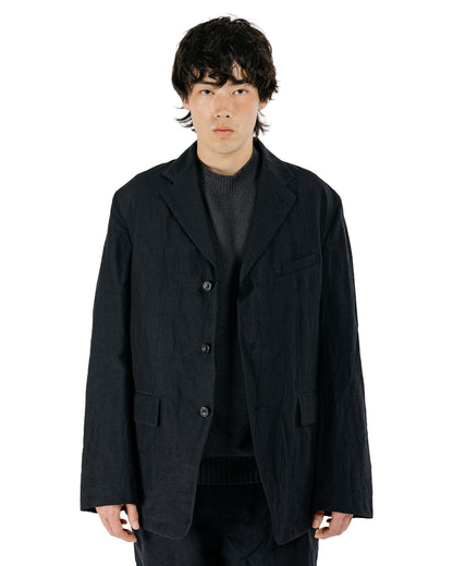 Sage de Cret WO/LI Tumble Washed Three-Button Tailored Jacket Black