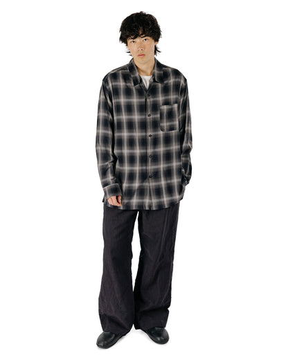Sage de Cret RA Ombre Check Open Collar Shirt Gray