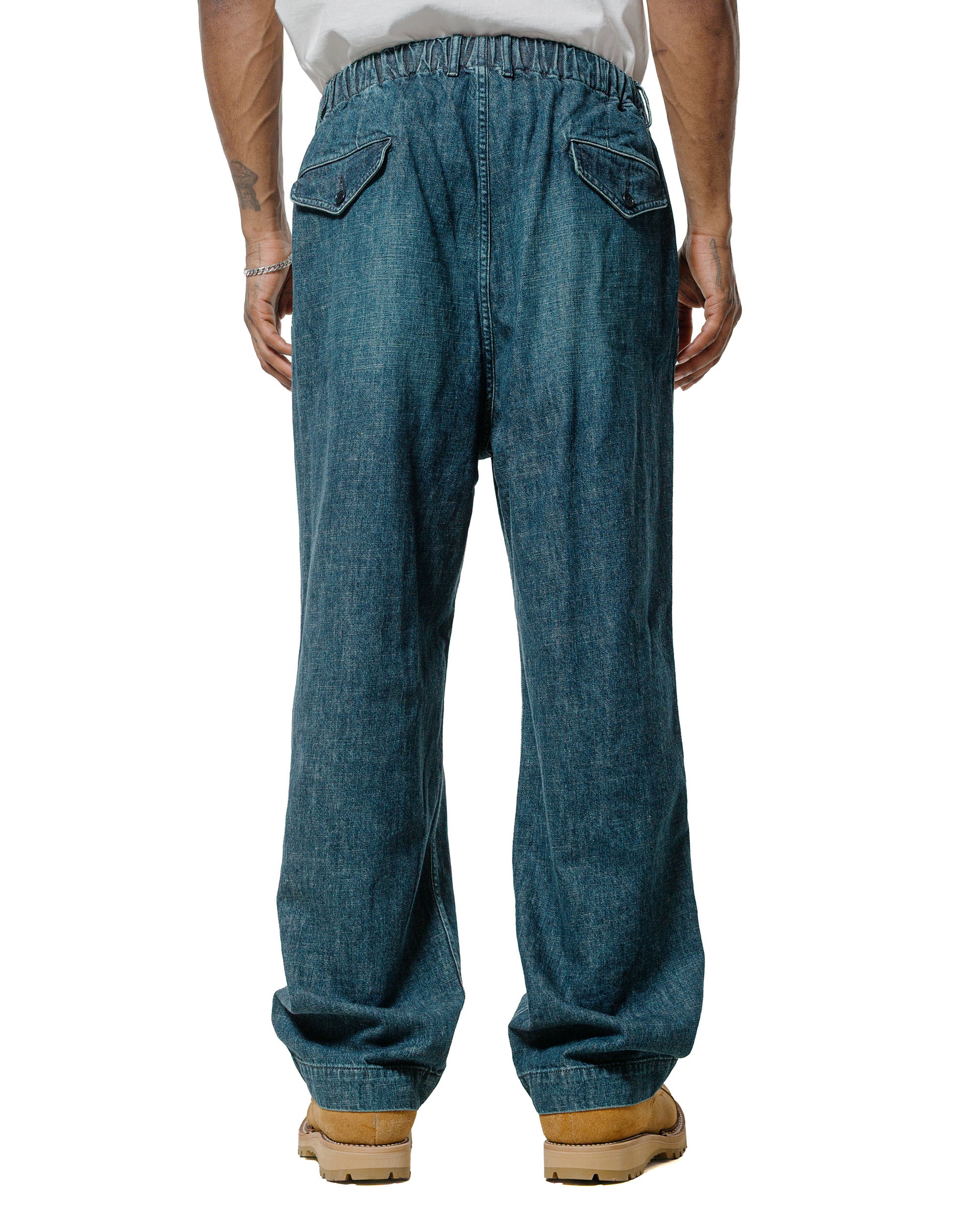lost & found Sage de Cret Sage de Cret 11oz. Cotton/Linen Denim Baggy Pants Navy
