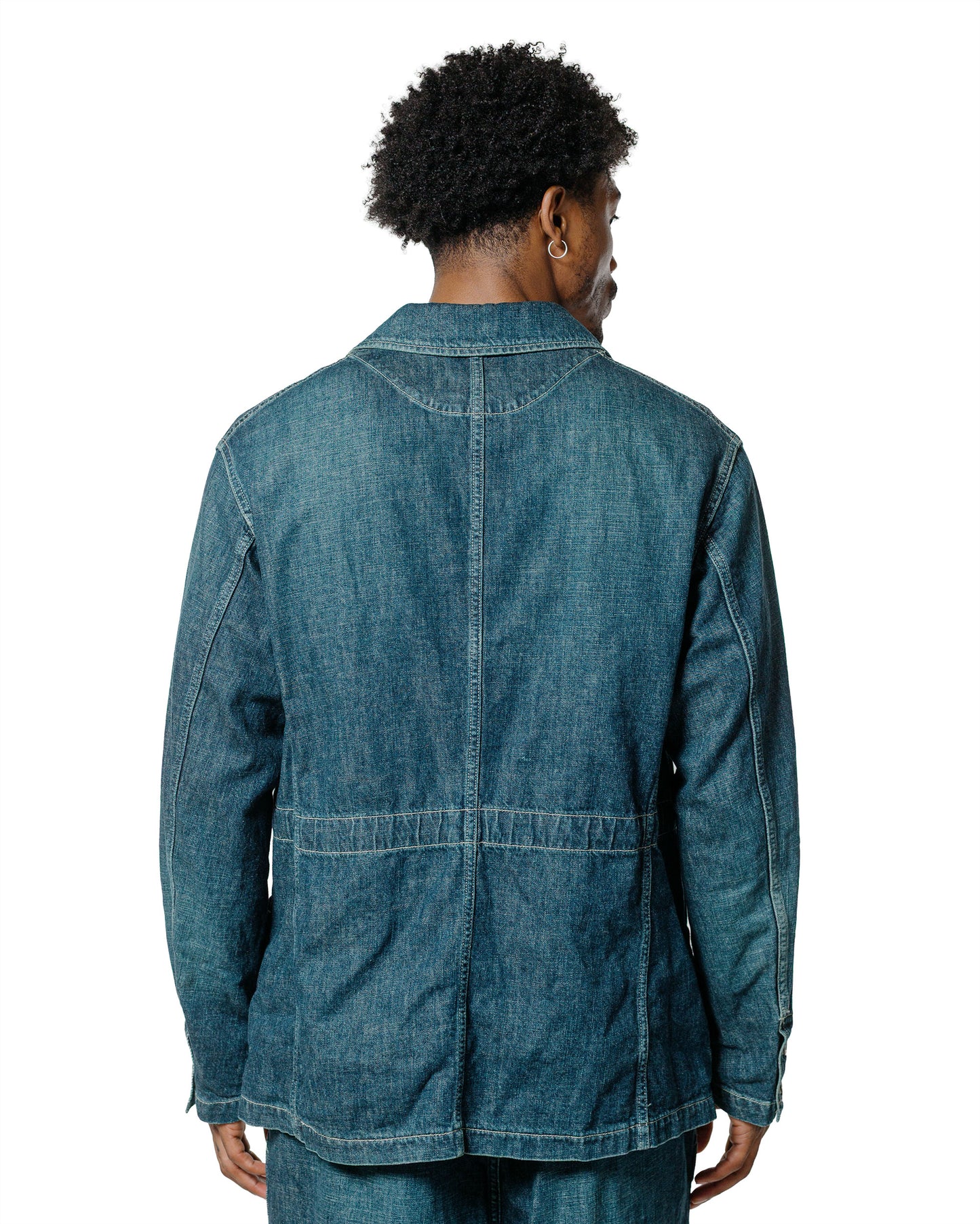 lost & found Sage de Cret Sage de Cret 11oz. Cotton/Linen Denim Coverall Jacket Navy