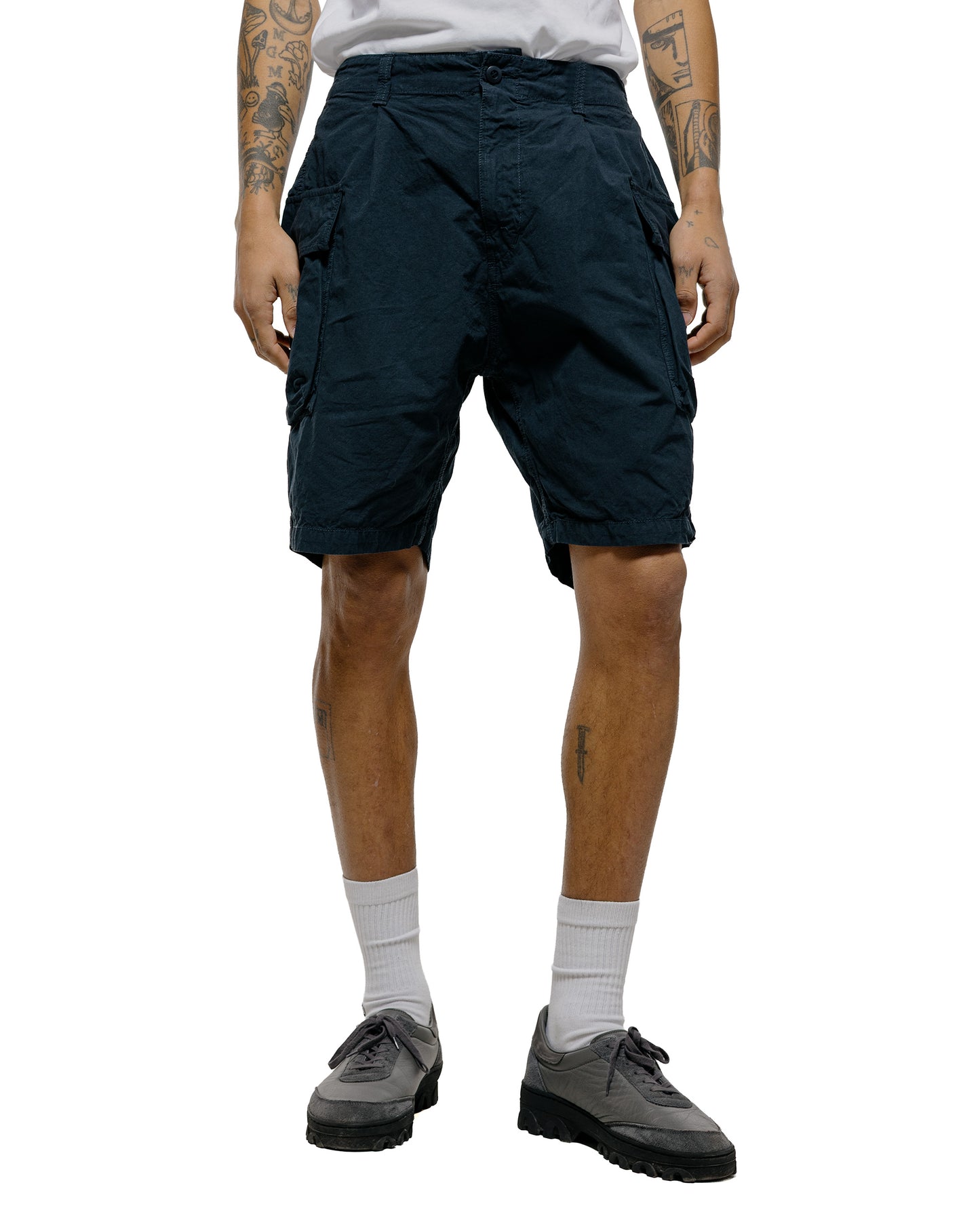 lost & found Sage de Cret Sage de Cret CO/HEMP High Density Single Pleated Peg Top Pants Navy