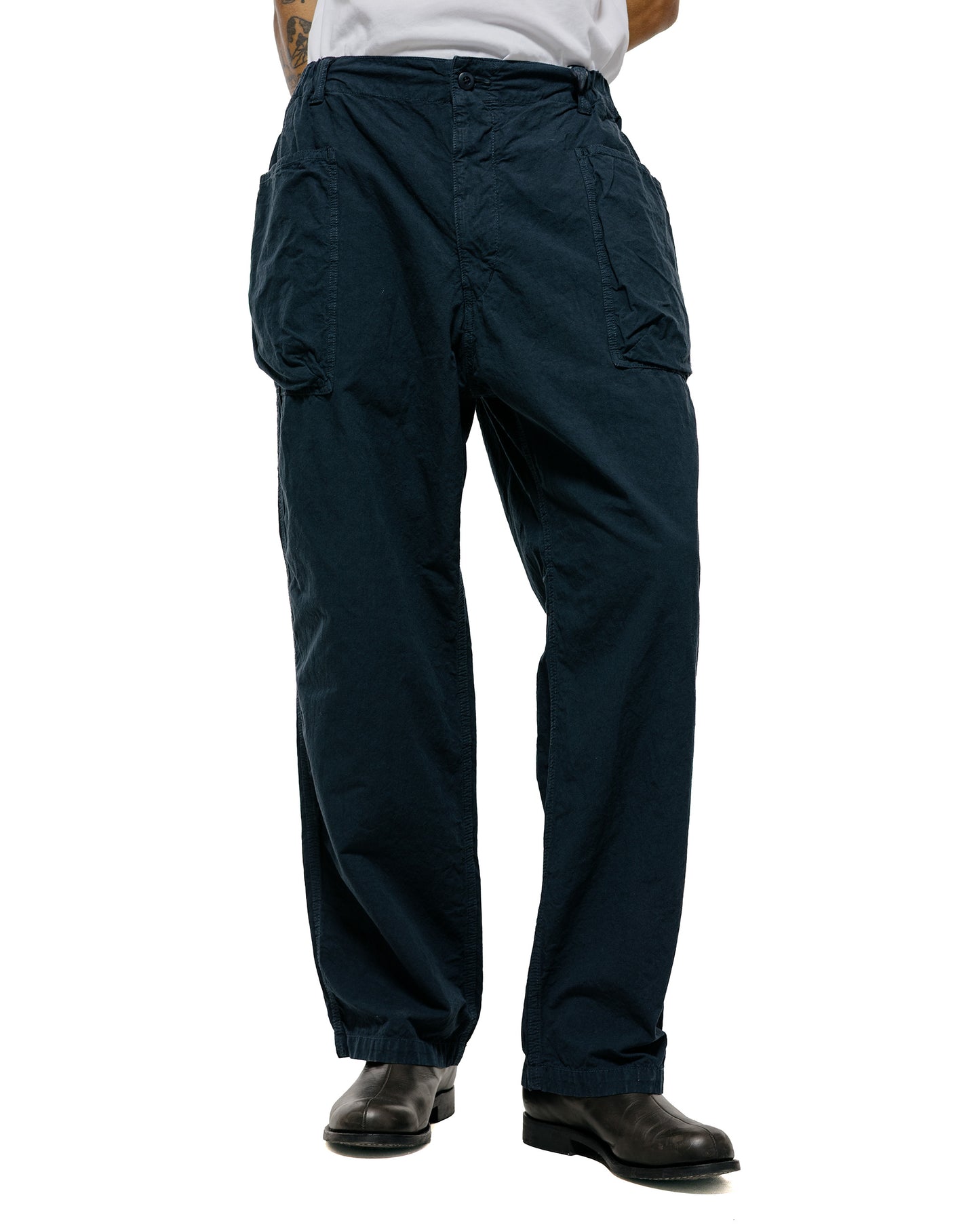 lost & found Sage de Cret Sage de Cret CO/HEMP High Density Wide Work Pants Navy