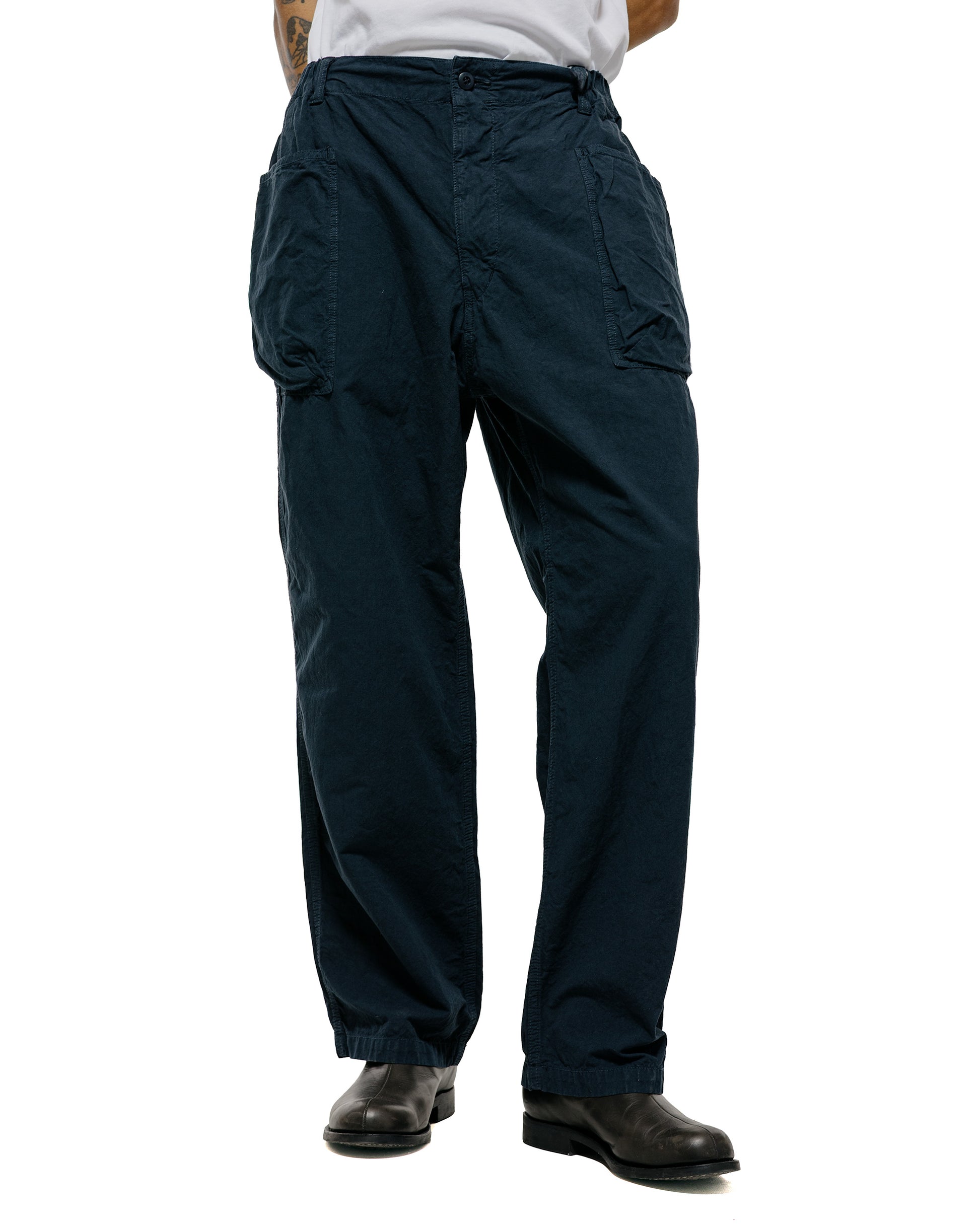 lost & found Sage de Cret Sage de Cret CO/HEMP High Density Wide Work Pants Navy