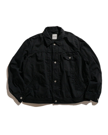 lost & found Sage de Cret Sage de Cret Cotton/Linen Denim Short Jacket Black