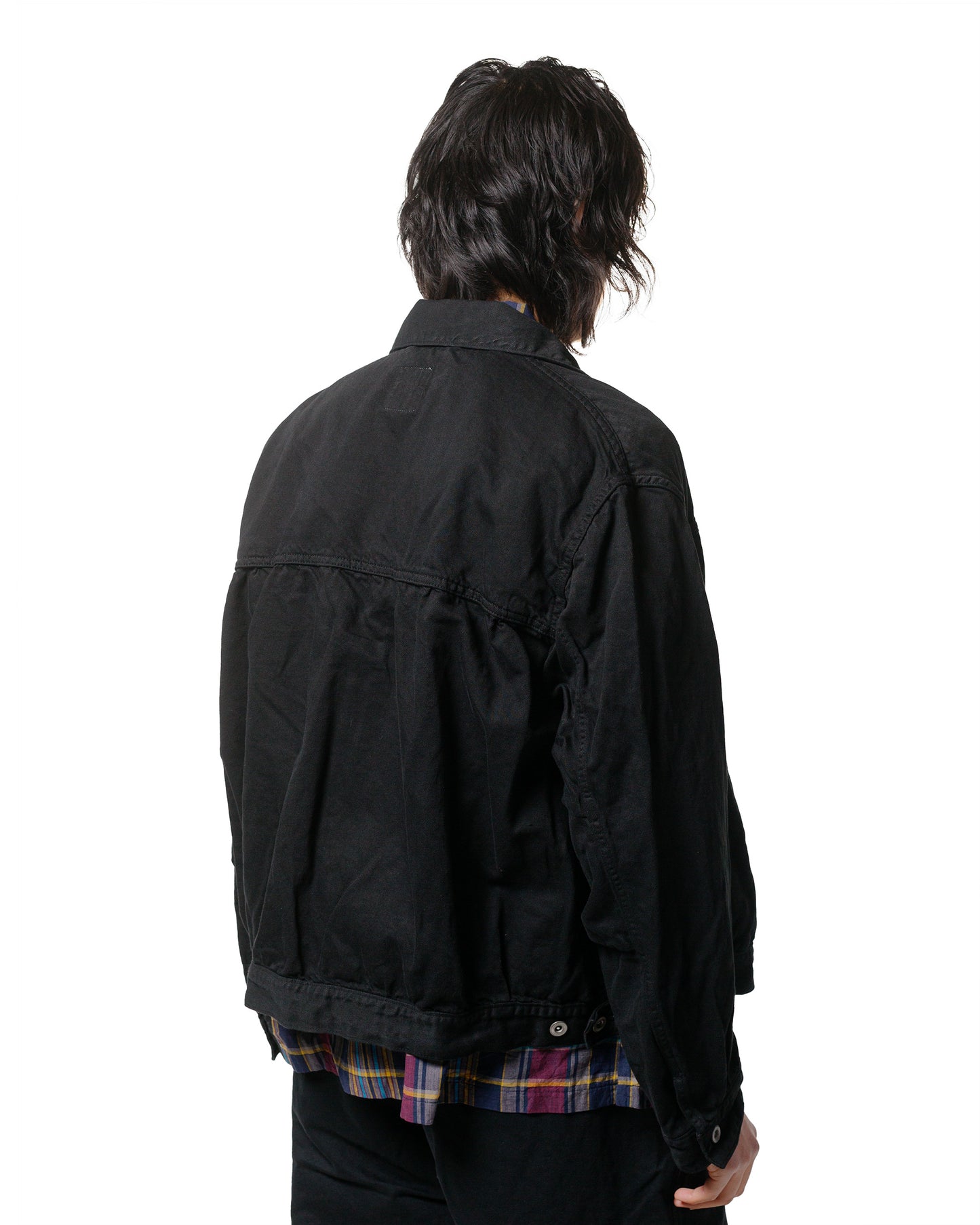 lost & found Sage de Cret Sage de Cret Cotton/Linen Denim Short Jacket Black