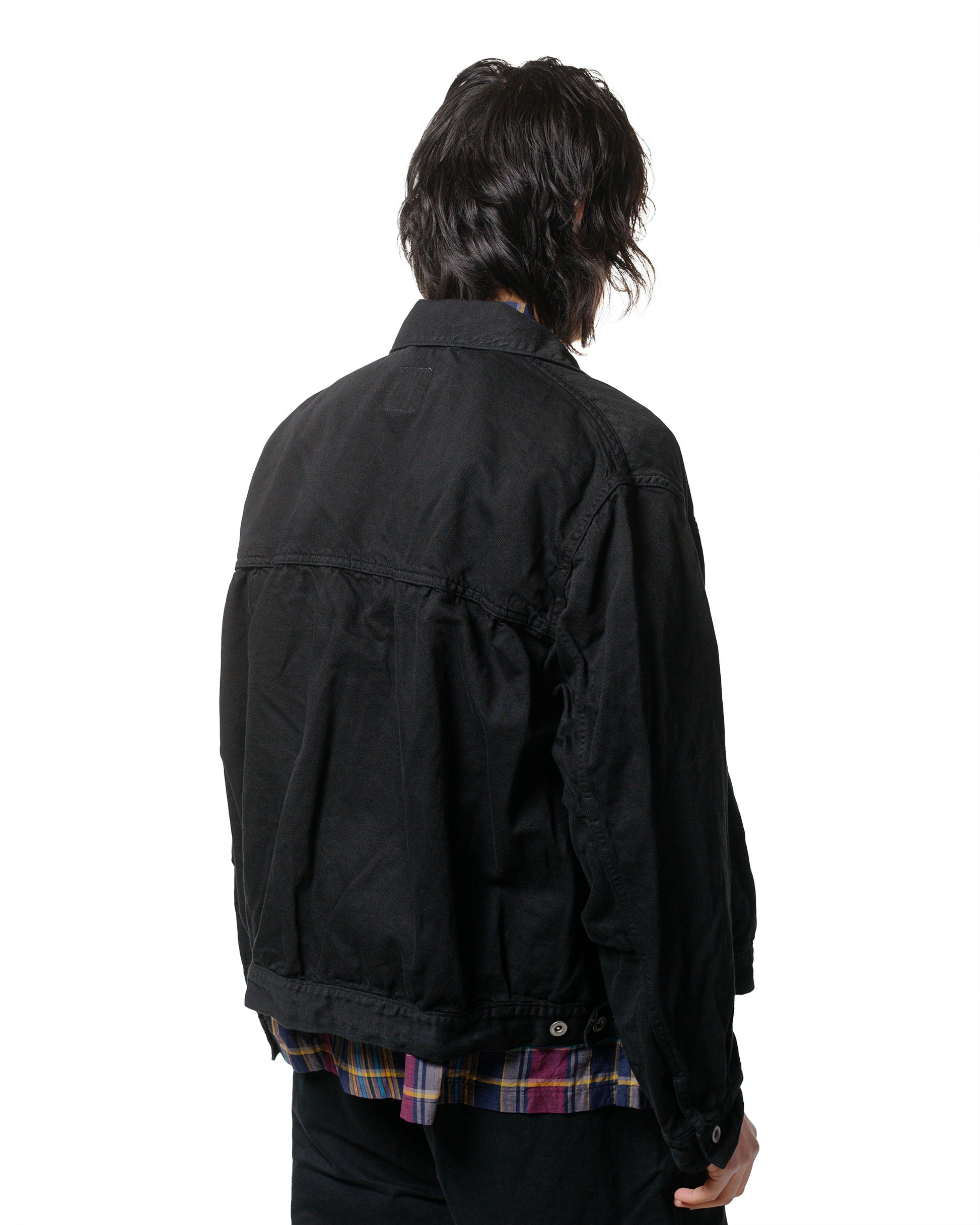 lost & found Sage de Cret Sage de Cret Cotton/Linen Denim Short Jacket Black
