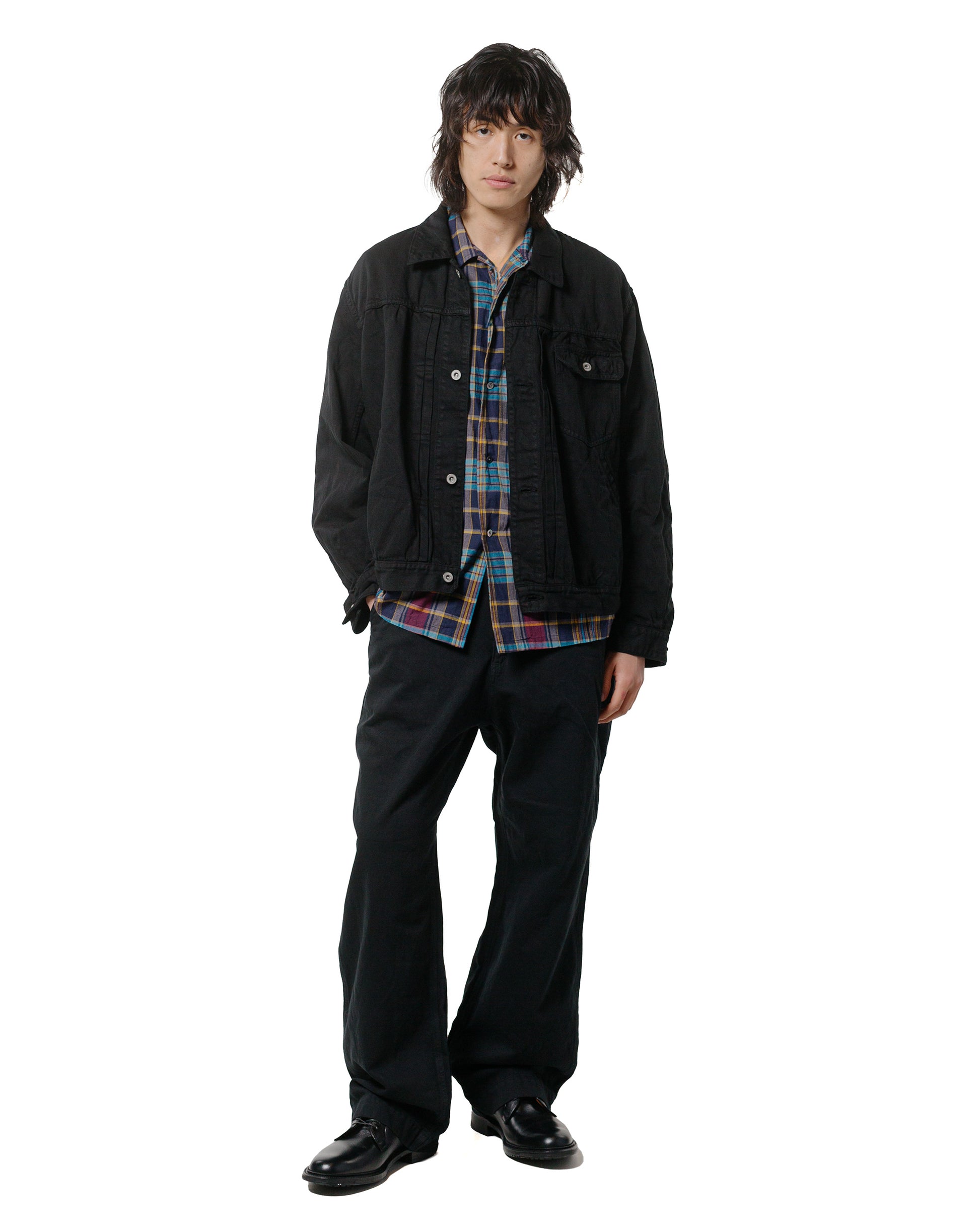 lost & found Sage de Cret Sage de Cret Cotton/Linen Denim Short Jacket Black