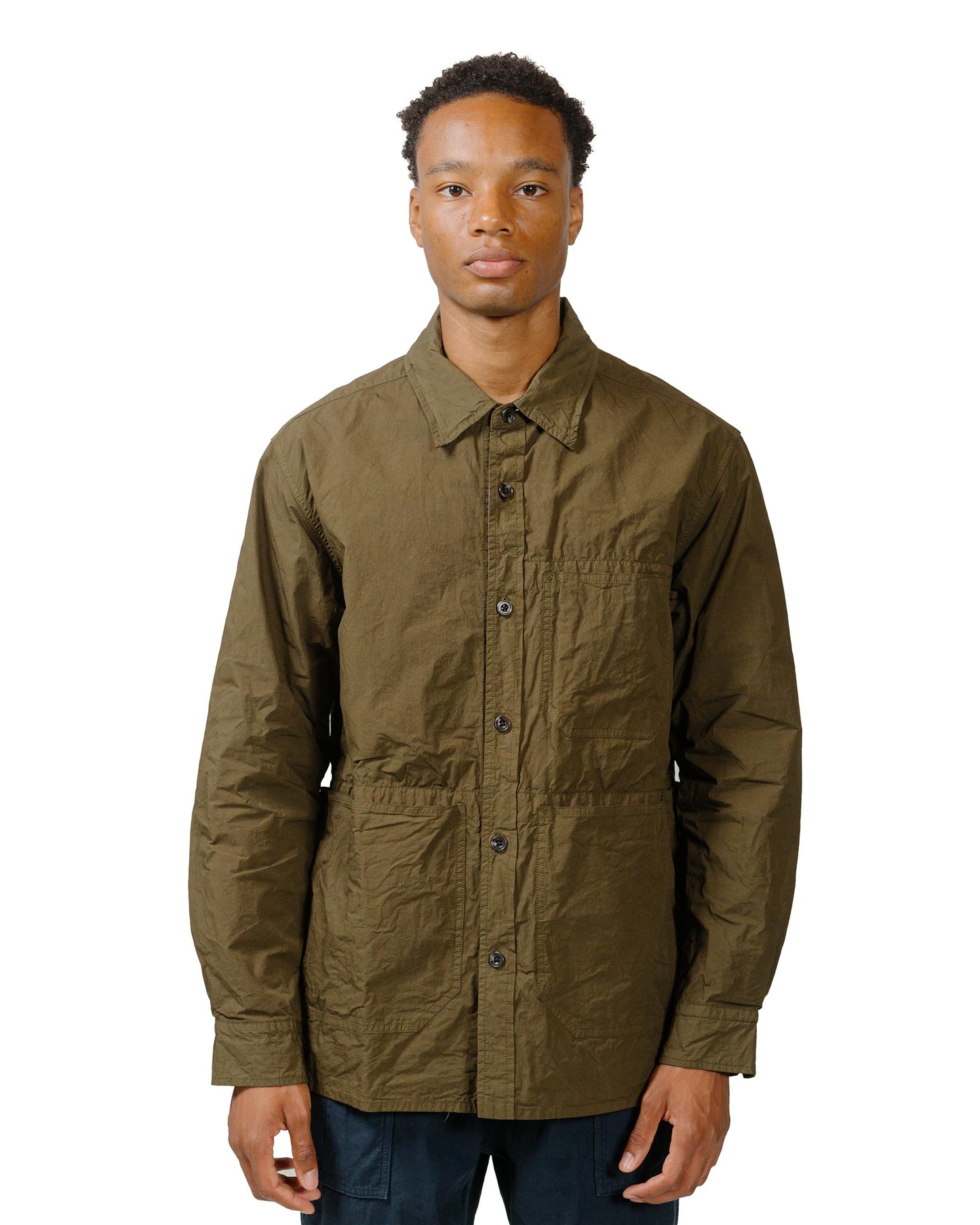 lost & found Sage de Cret Sage de Cret Cotton Twill Typewriter Shirt Jacket Army Green