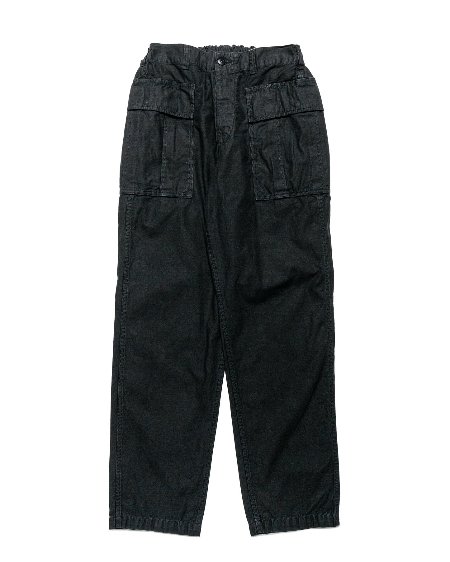 lost & found Sage de Cret Sage de Cret Cotton/Linen Back Satin Pegtop Military Pants Black