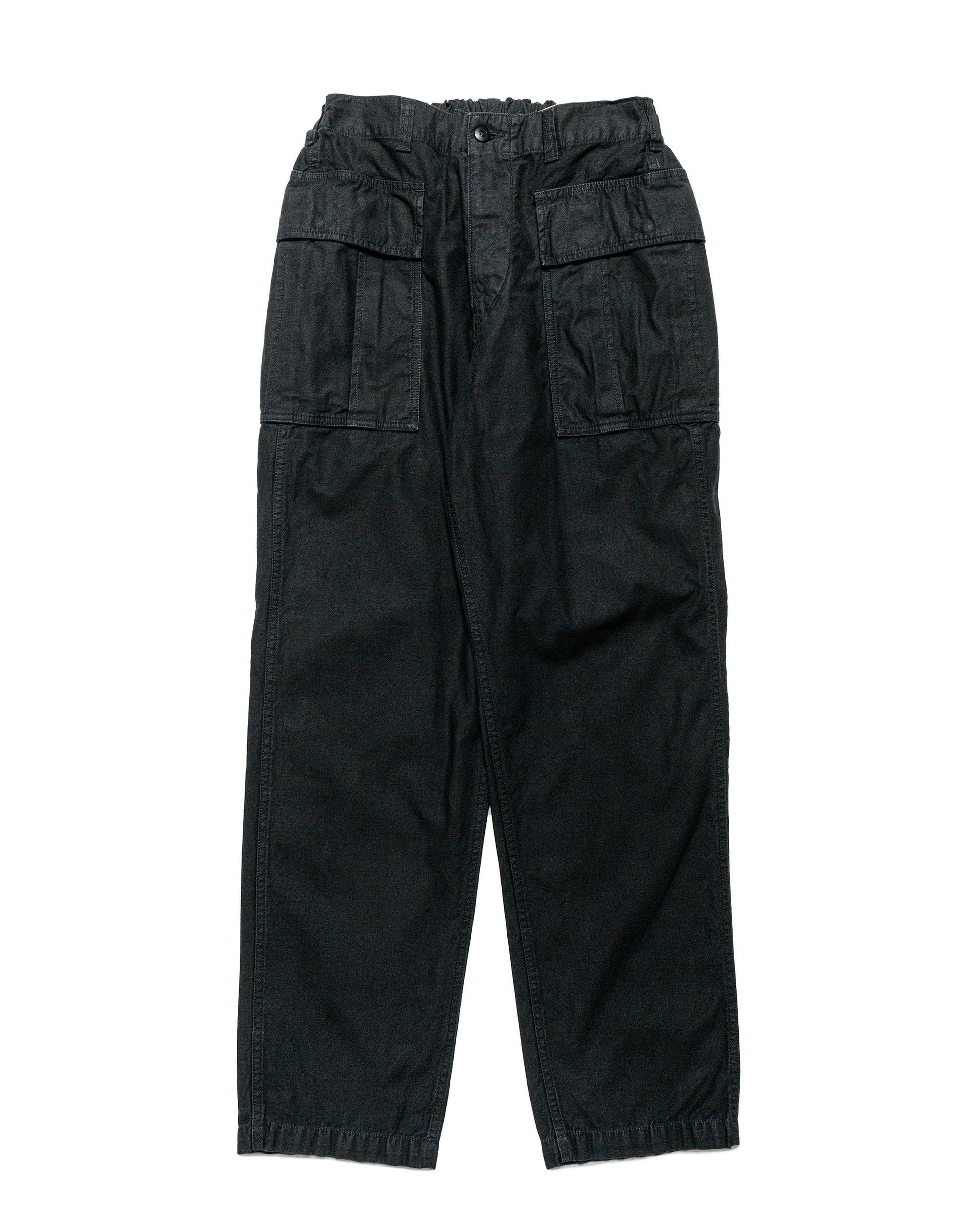 lost & found Sage de Cret Sage de Cret Cotton/Linen Back Satin Pegtop Military Pants Black