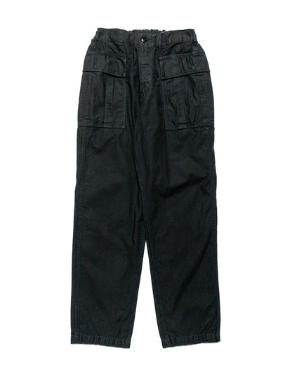 lost & found Sage de Cret Sage de Cret Cotton/Linen Back Satin Pegtop Military Pants Black