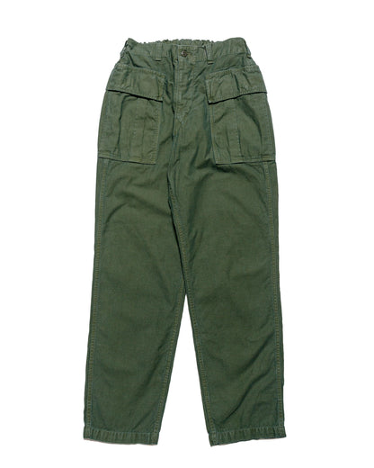 lost & found Sage de Cret Sage de Cret Cotton/Linen Back Satin Pegtop Military Pants Olive