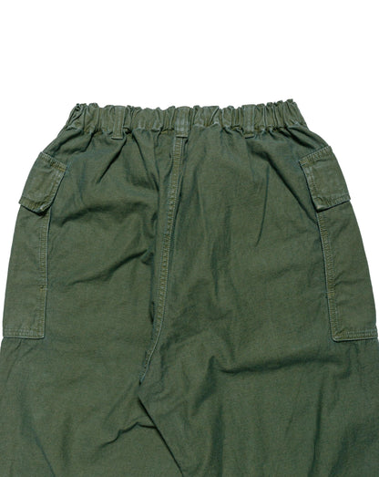 lost & found Sage de Cret Sage de Cret Cotton/Linen Back Satin Pegtop Military Pants Olive