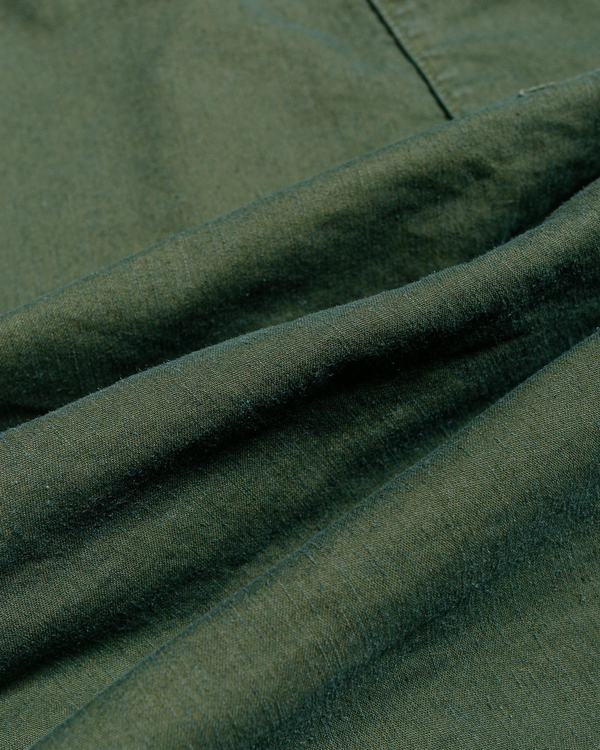 lost & found Sage de Cret Sage de Cret Cotton/Linen Back Satin Single-Pleated Wide Pants Olive