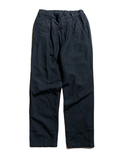 lost & found Sage de Cret Sage de Cret High Density Wool/Linen Oxford Pegtop Single Pleat Pants Black