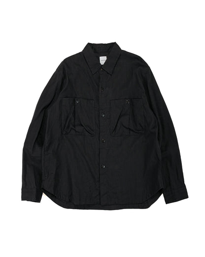 lost & found Sage de Cret Sage de Cret LI/CO/WO Washed Lawn Cloth Work Shirt Jacket Black